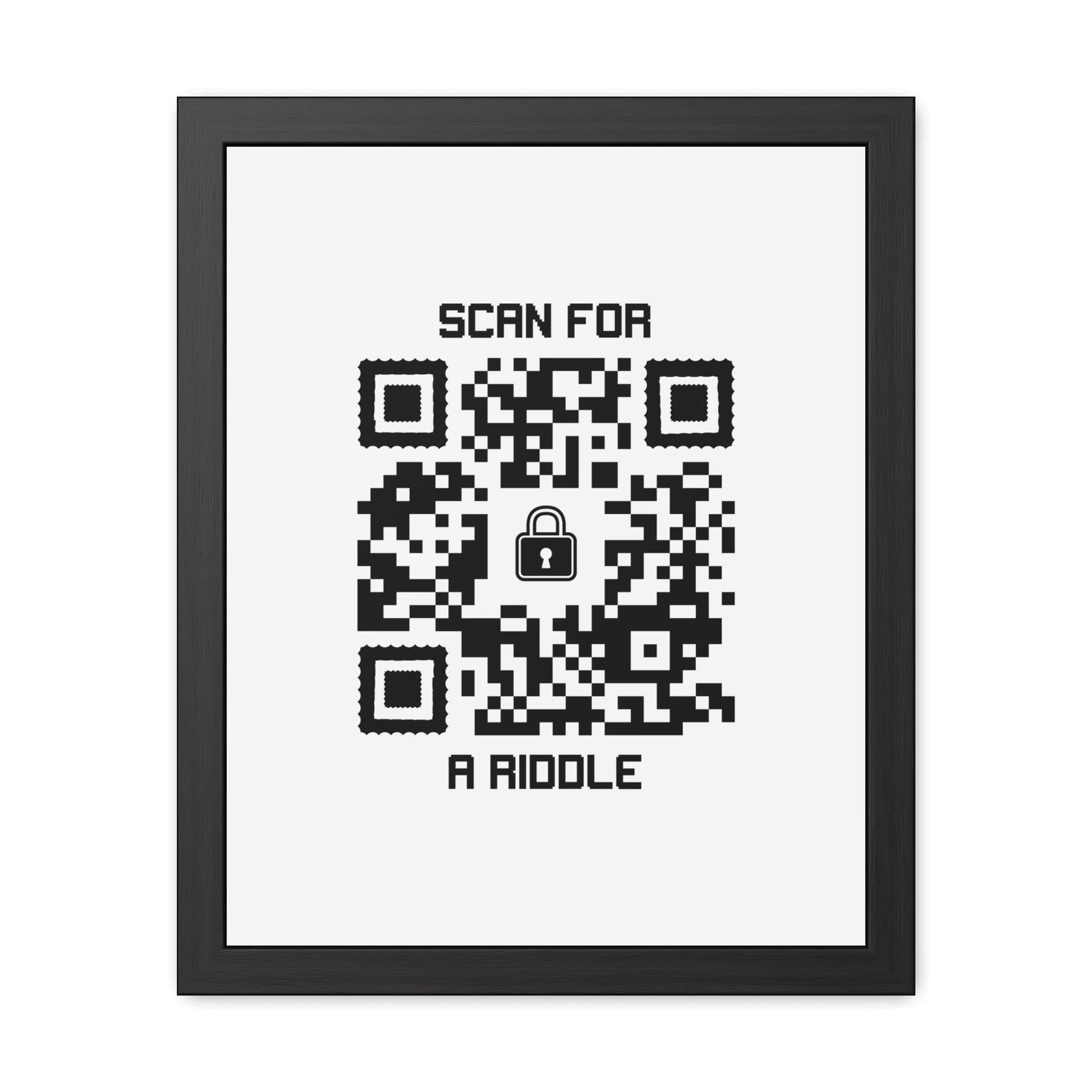 Hidden – Framed Poster – White – Scan for a Riddle - QR NATION