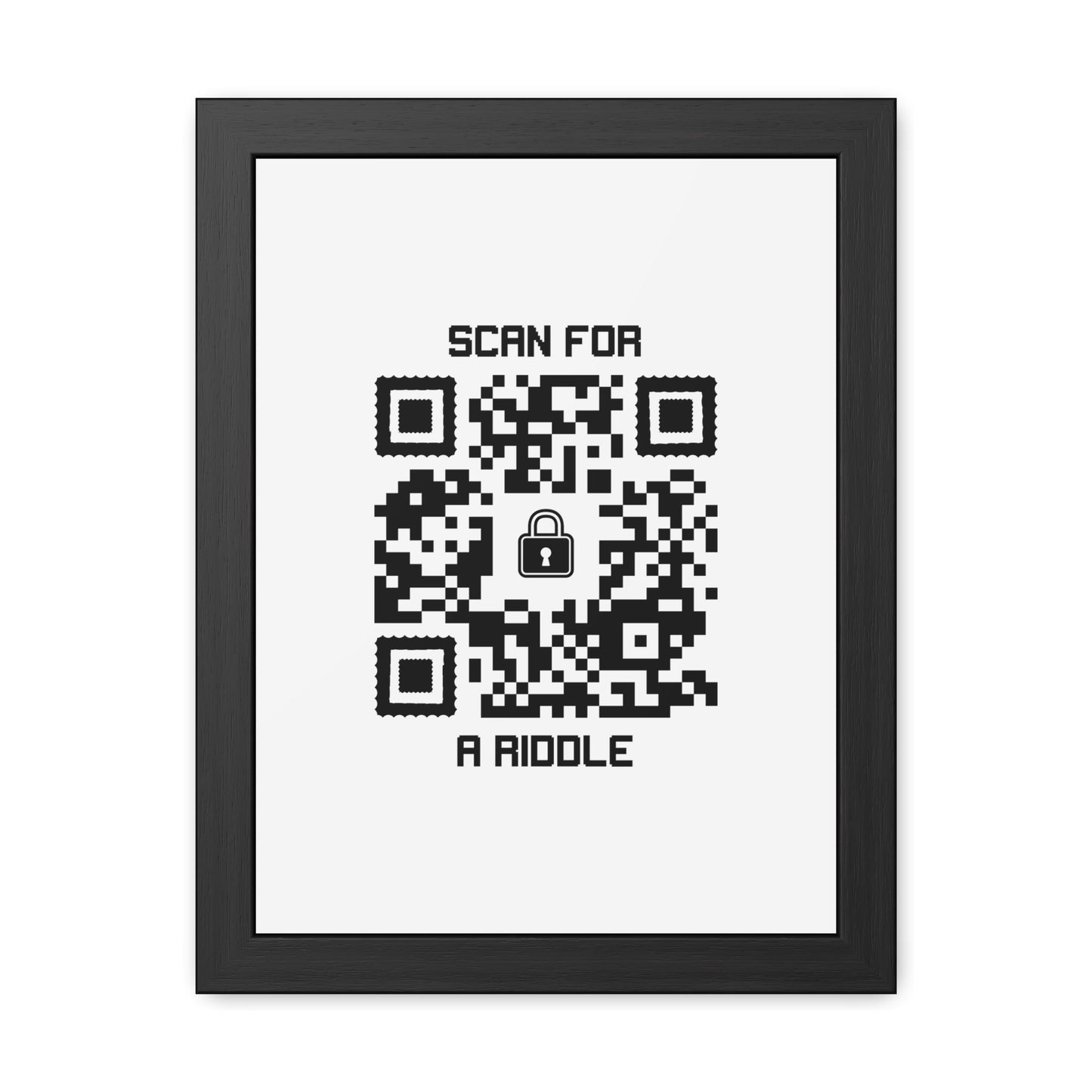 Hidden – Framed Poster – White – Scan for a Riddle - QR NATION