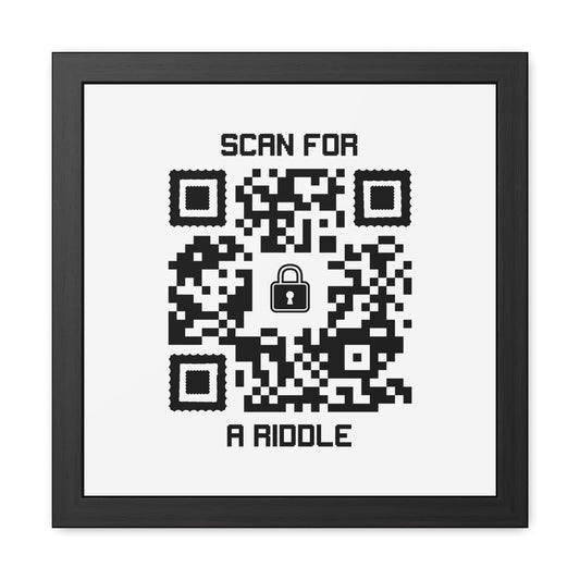 Hidden – Framed Poster – White – Scan for a Riddle - QR NATION