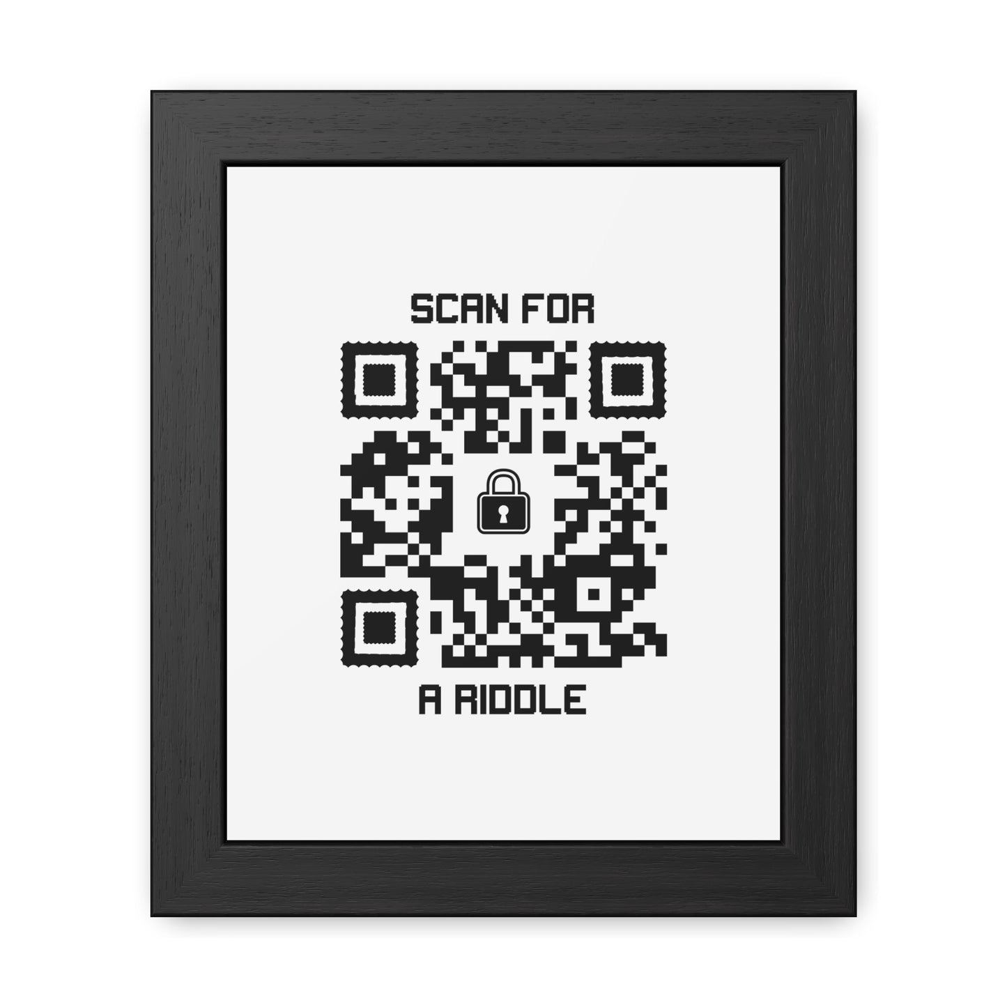 Hidden – Framed Poster – White – Scan for a Riddle - QR NATION