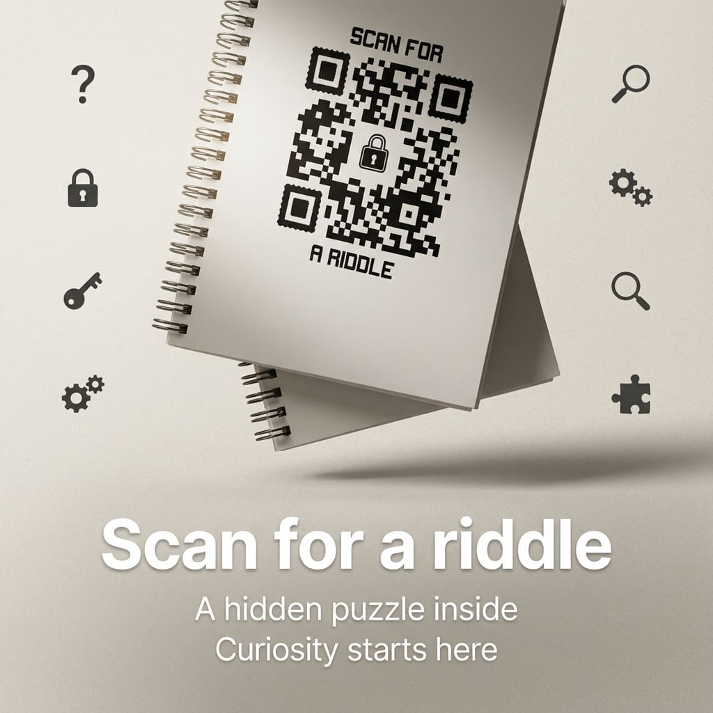 Hidden – Notebook – Black – Scan for a Riddle - QR NATION