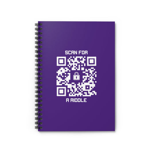Hidden – Notebook – Purple – Scan for a Riddle - QR NATION