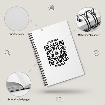 Hidden – Notebook – Purple – Scan for a Riddle - QR NATION