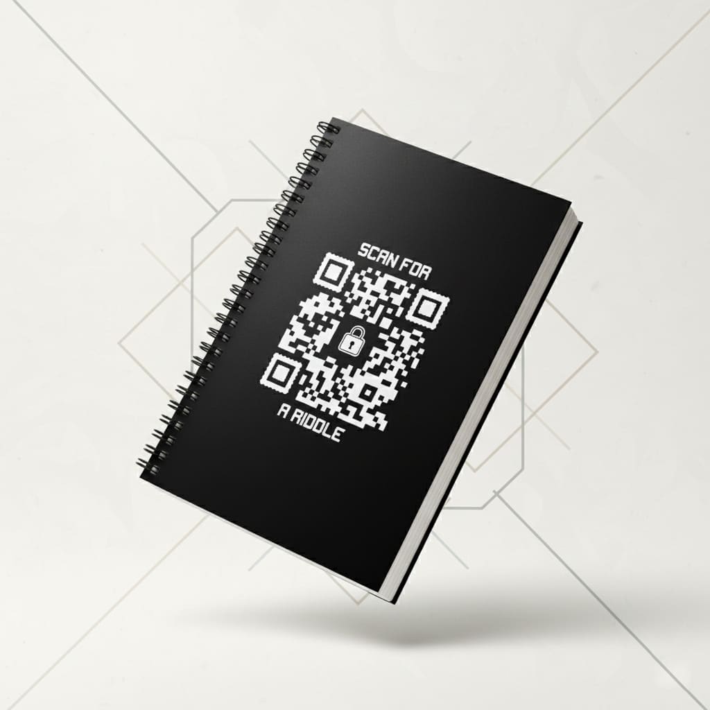 Hidden – Notebook – Purple – Scan for a Riddle - QR NATION