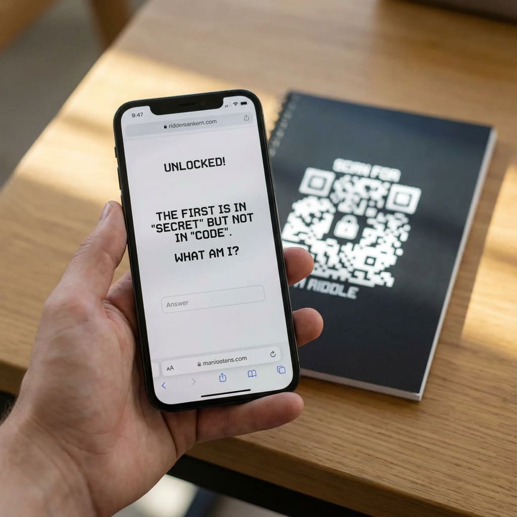 Hidden – Notebook – White – Scan for a Riddle - QR NATION