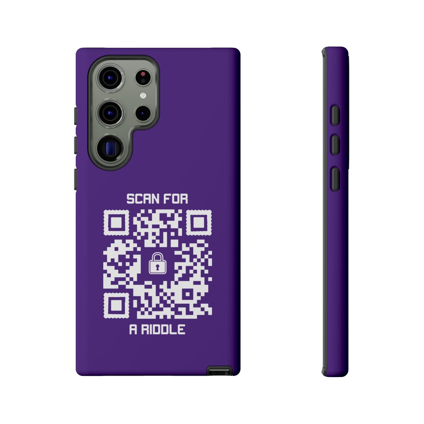 Hidden – Tough Case – Purple – Scan for a Riddle - QR NATION