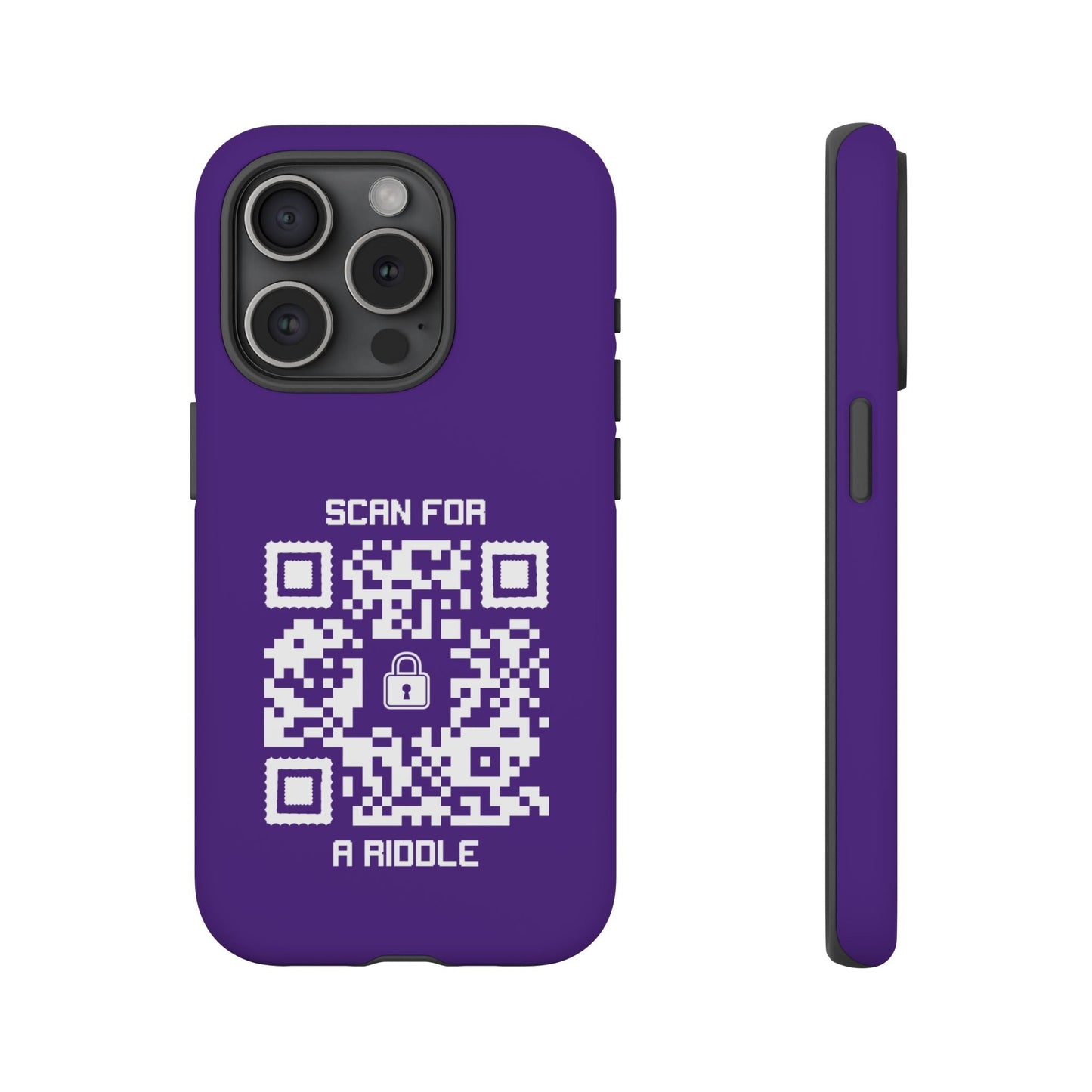 Hidden – Tough Case – Purple – Scan for a Riddle - QR NATION