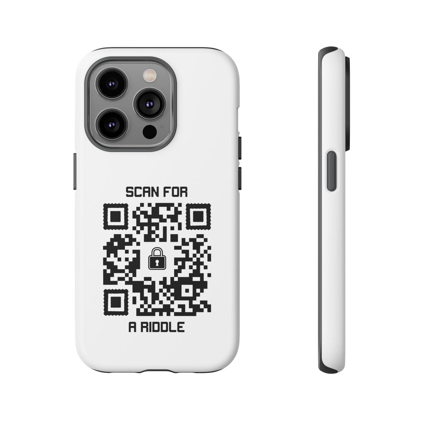 Hidden – Tough Case – White – Scan for a Riddle - QR NATION