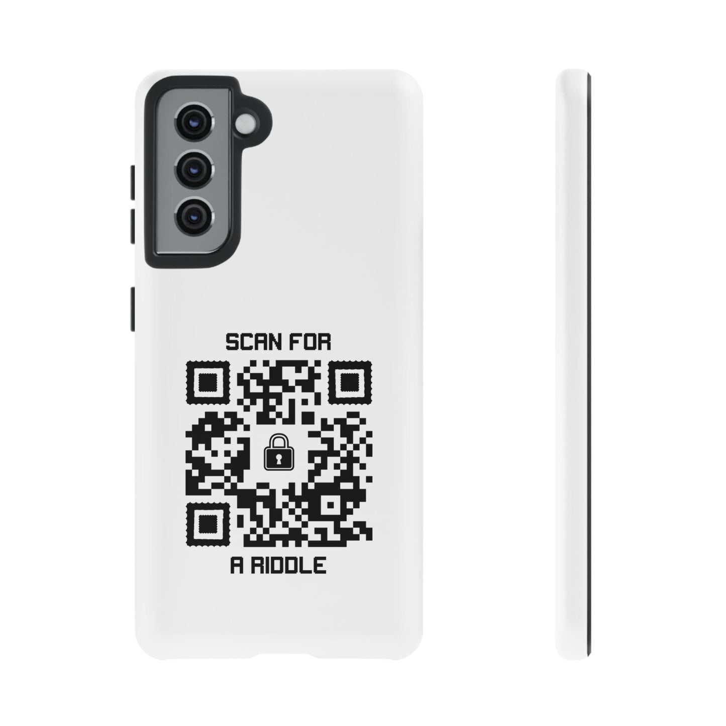 Hidden – Tough Case – White – Scan for a Riddle - QR NATION
