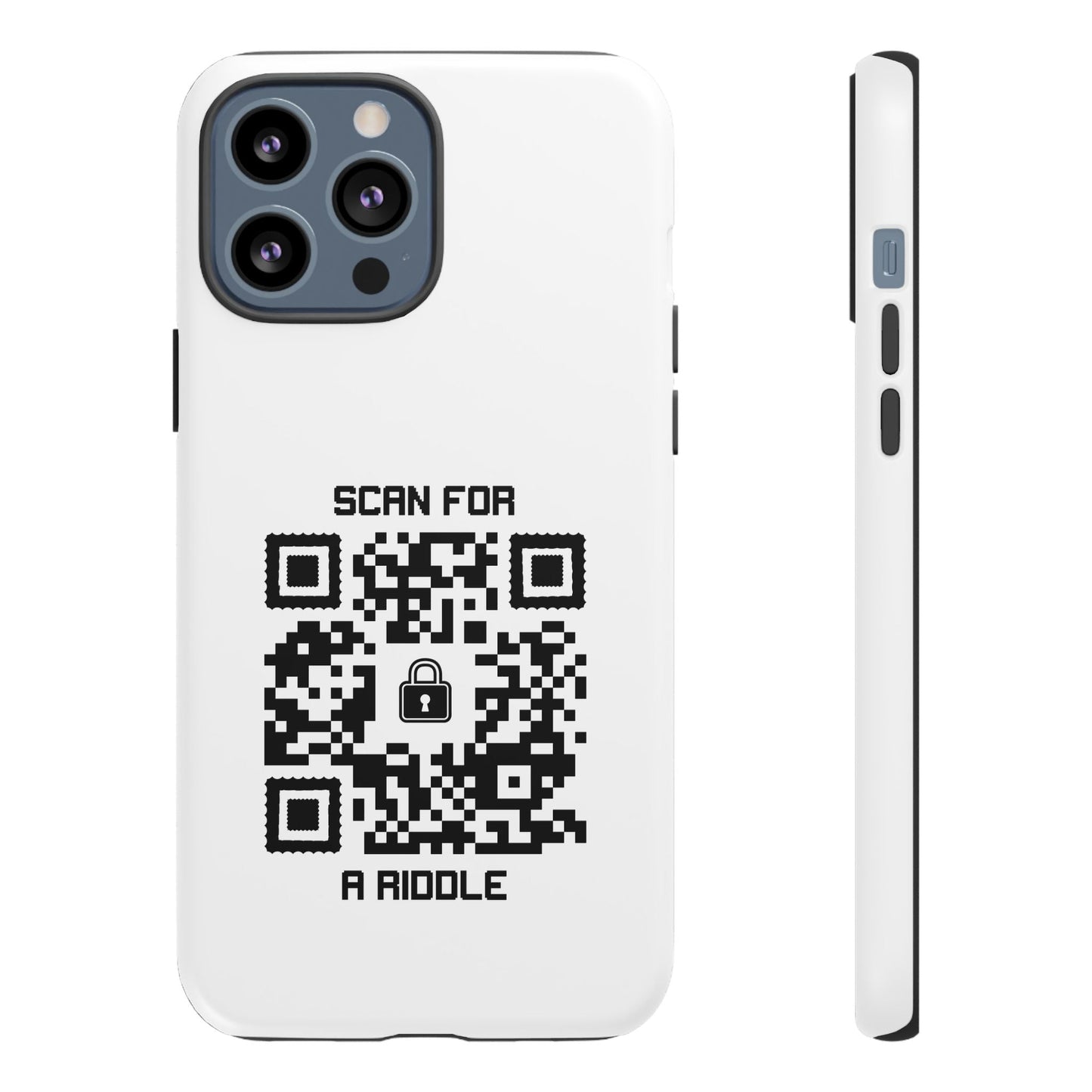 Hidden – Tough Case – White – Scan for a Riddle - QR NATION