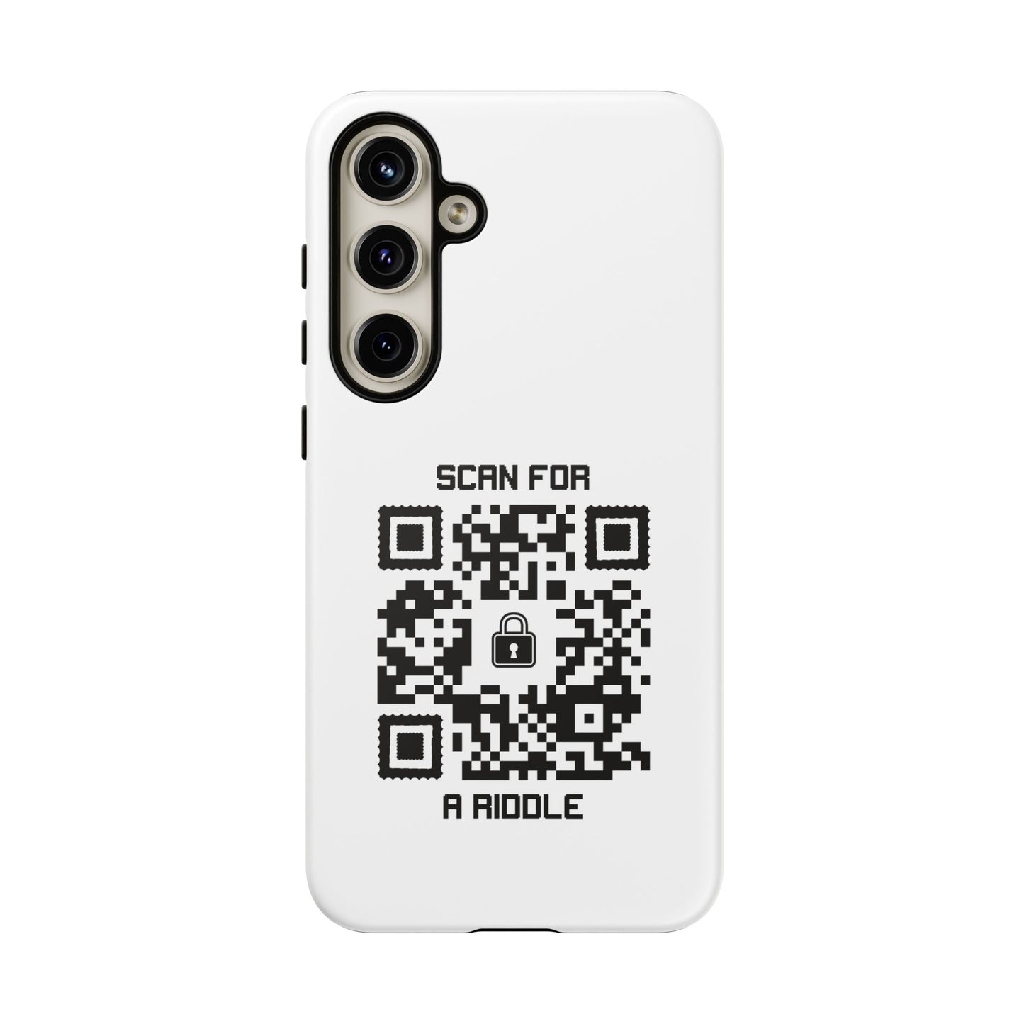 Hidden – Tough Case – White – Scan for a Riddle - QR NATION