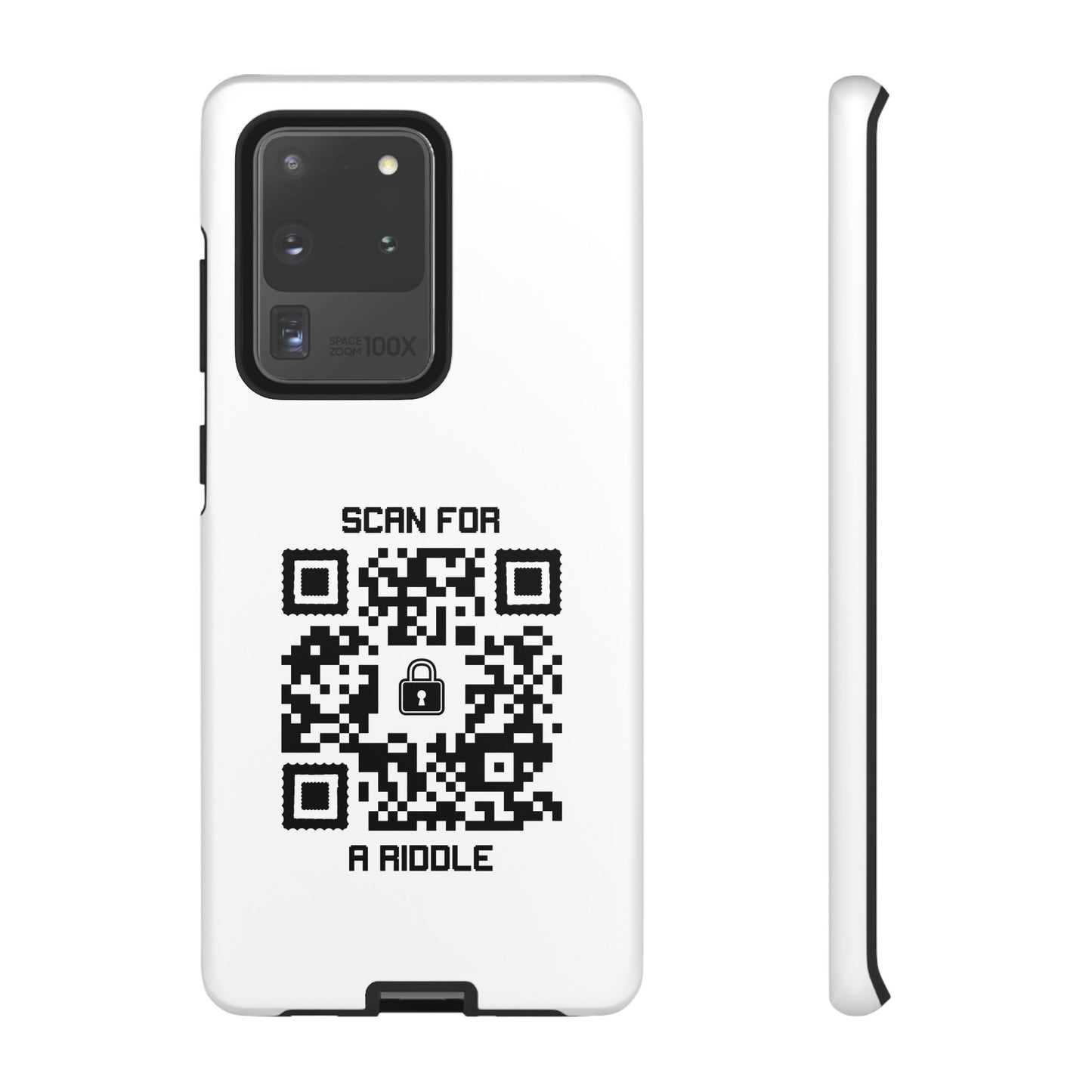 Hidden – Tough Case – White – Scan for a Riddle - QR NATION