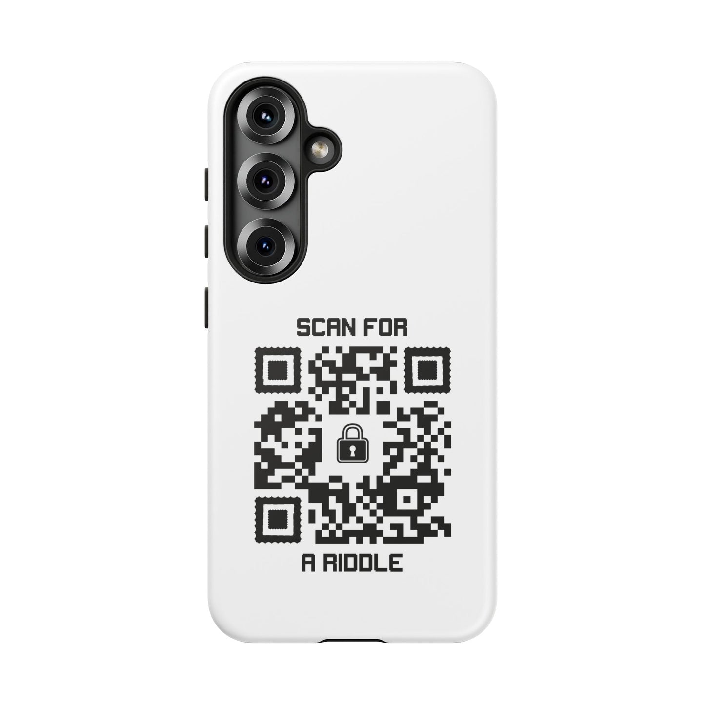 Hidden – Tough Case – White – Scan for a Riddle - QR NATION