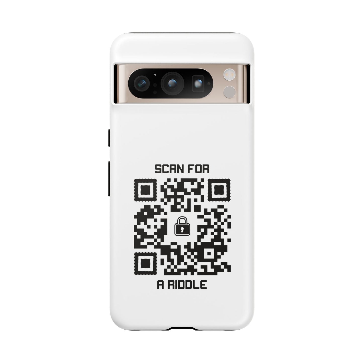 Hidden – Tough Case – White – Scan for a Riddle - QR NATION