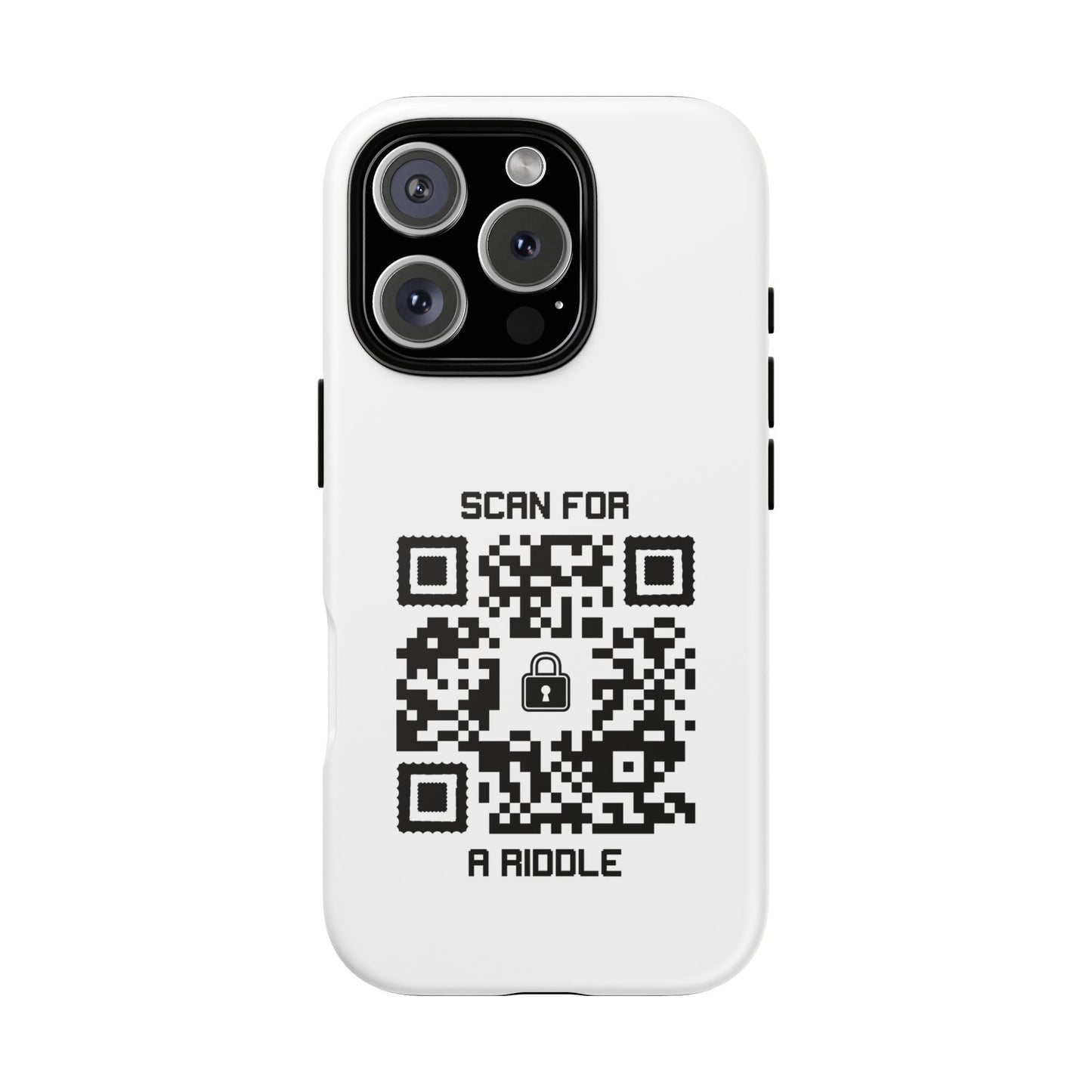 Hidden – Tough Case – White – Scan for a Riddle - QR NATION