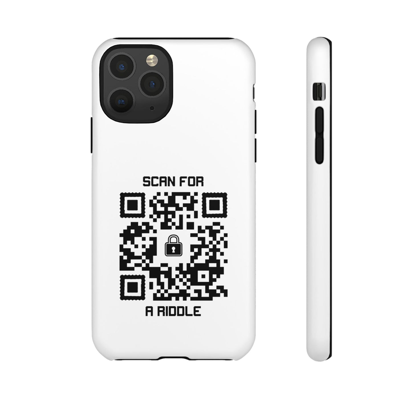 Hidden – Tough Case – White – Scan for a Riddle - QR NATION