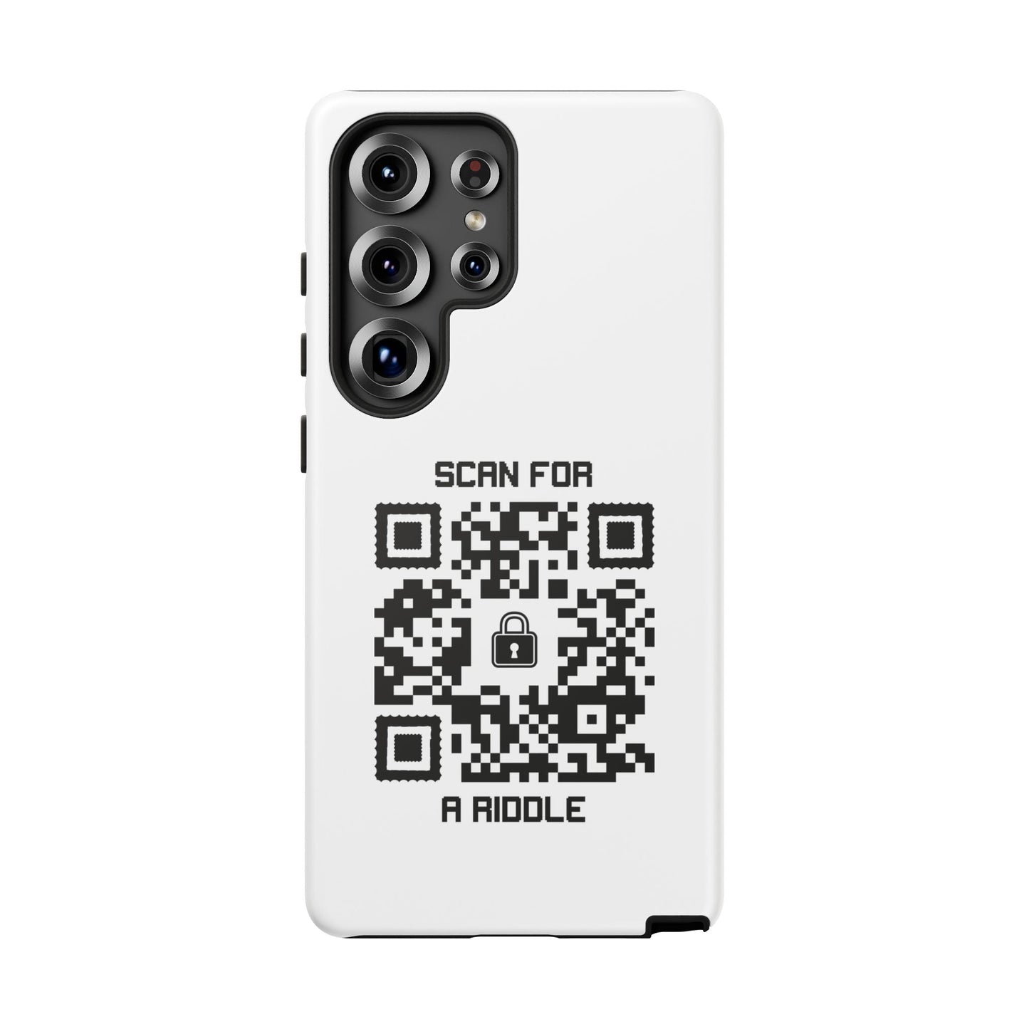 Hidden – Tough Case – White – Scan for a Riddle - QR NATION