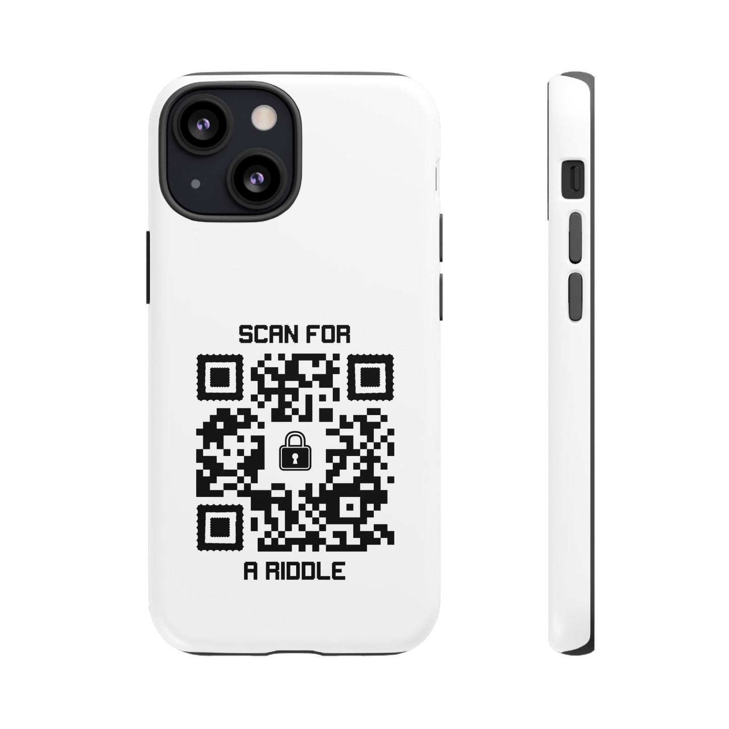 Hidden – Tough Case – White – Scan for a Riddle - QR NATION