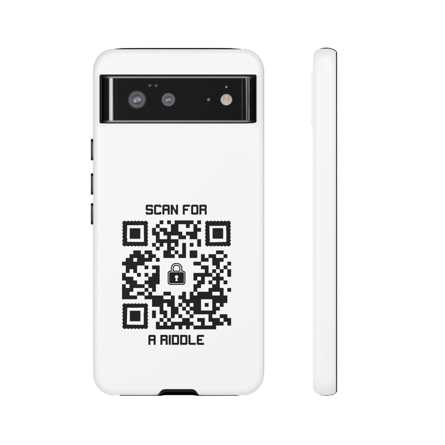 Hidden – Tough Case – White – Scan for a Riddle - QR NATION