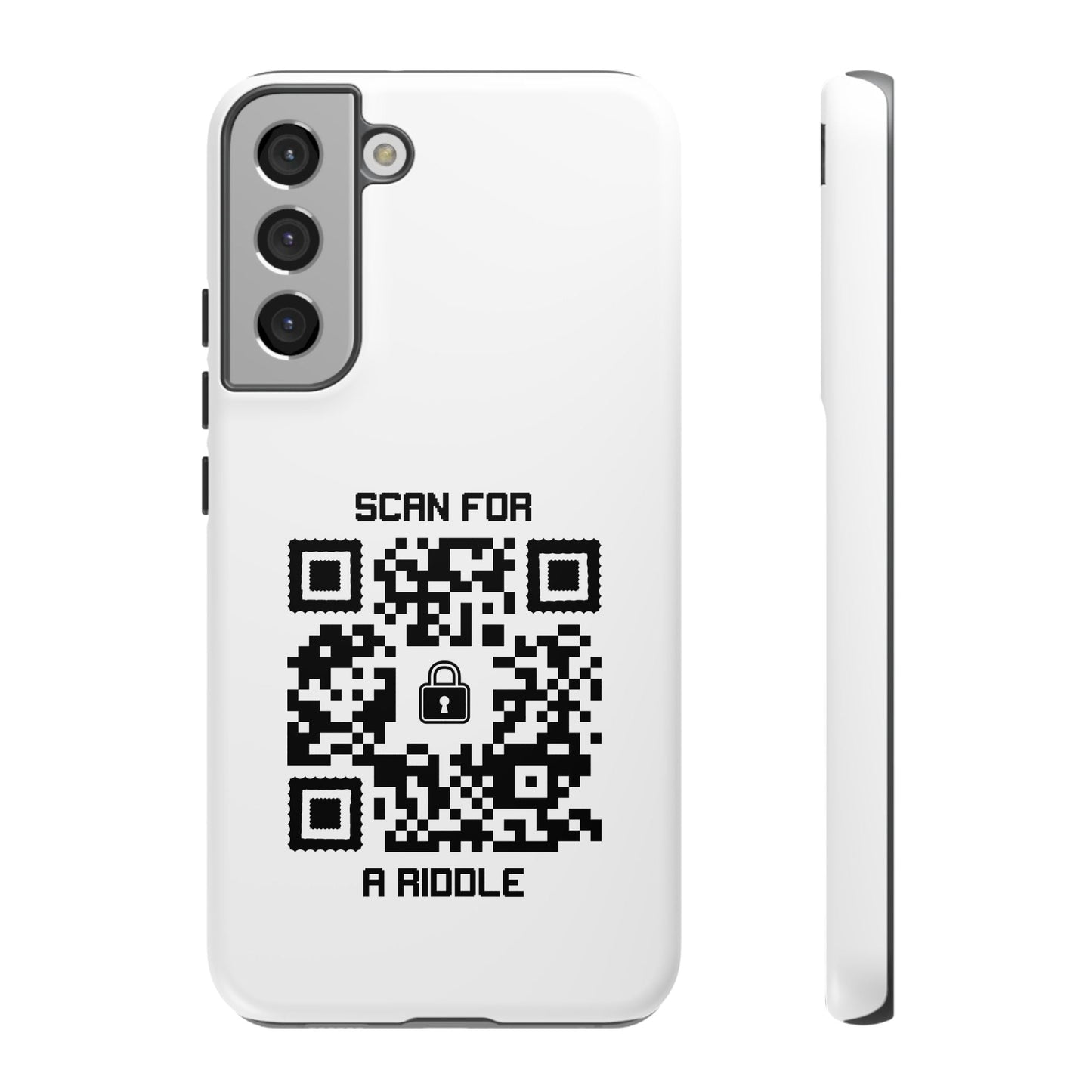 Hidden – Tough Case – White – Scan for a Riddle - QR NATION