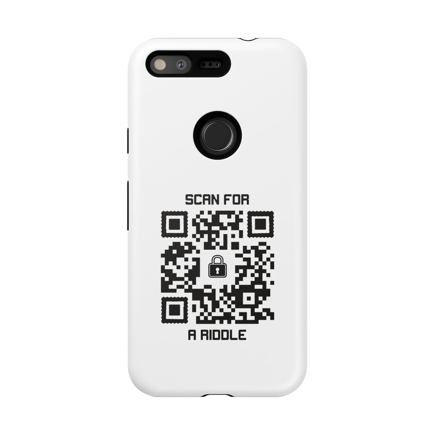 Hidden – Tough Case – White – Scan for a Riddle - QR NATION