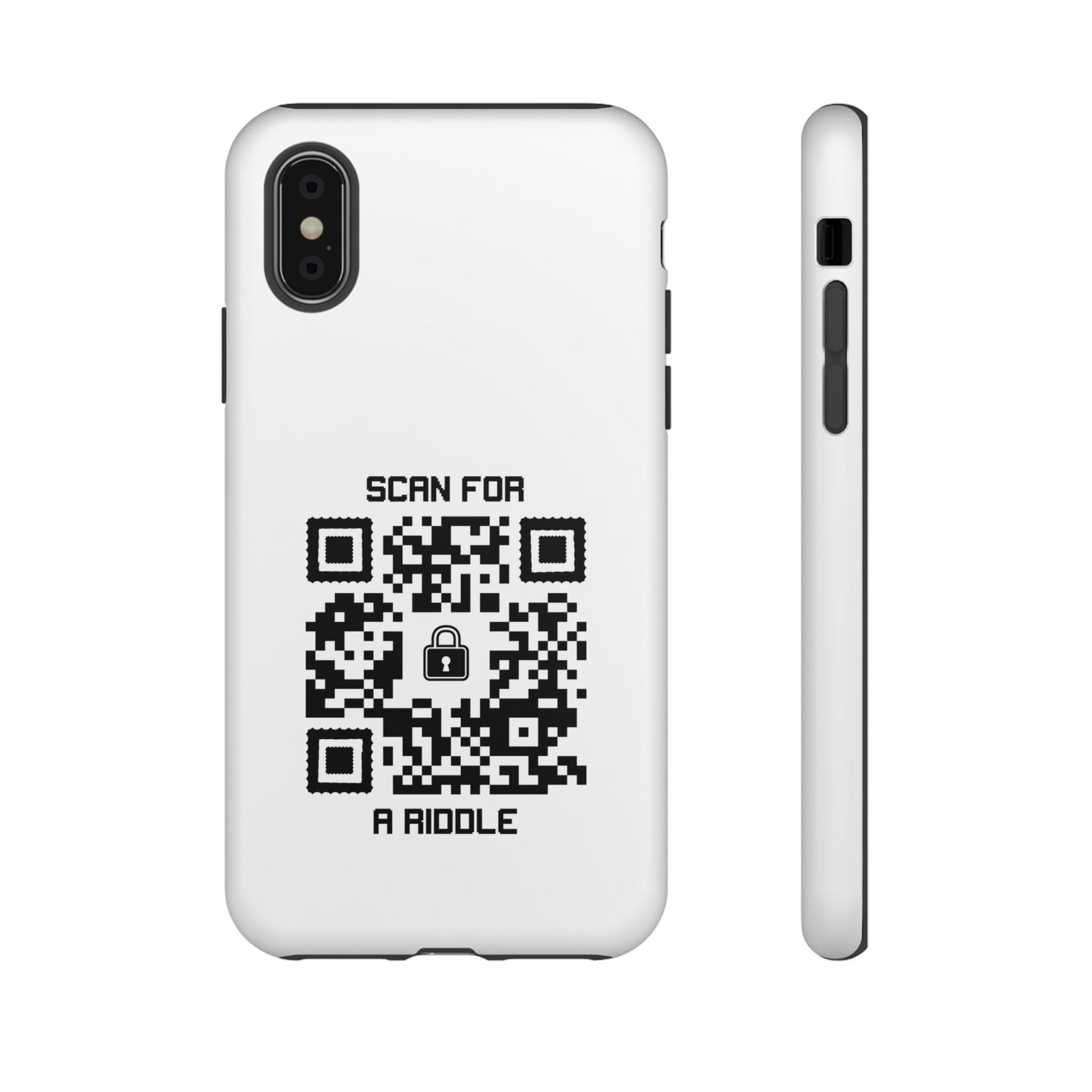 Hidden – Tough Case – White – Scan for a Riddle - QR NATION