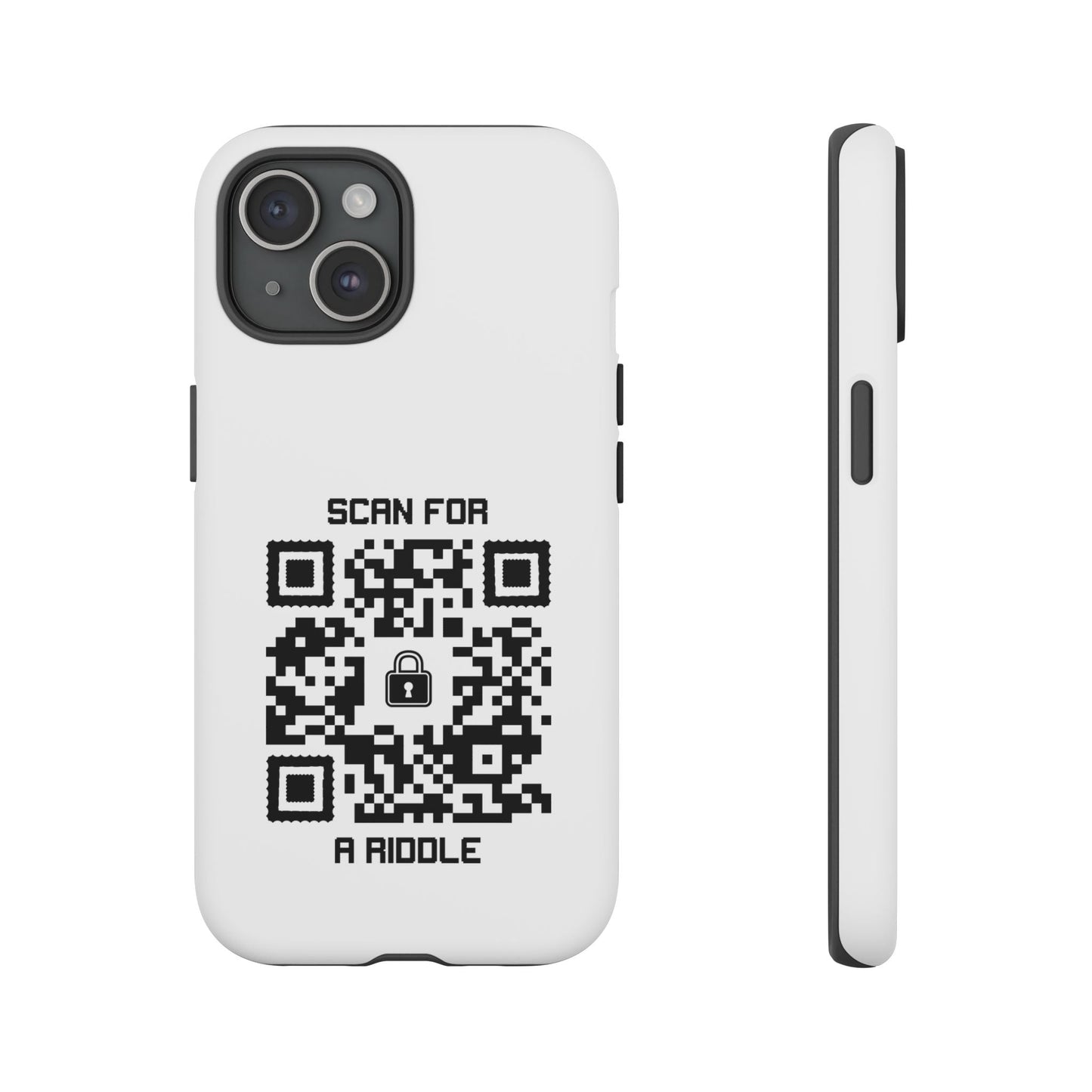 Hidden – Tough Case – White – Scan for a Riddle - QR NATION