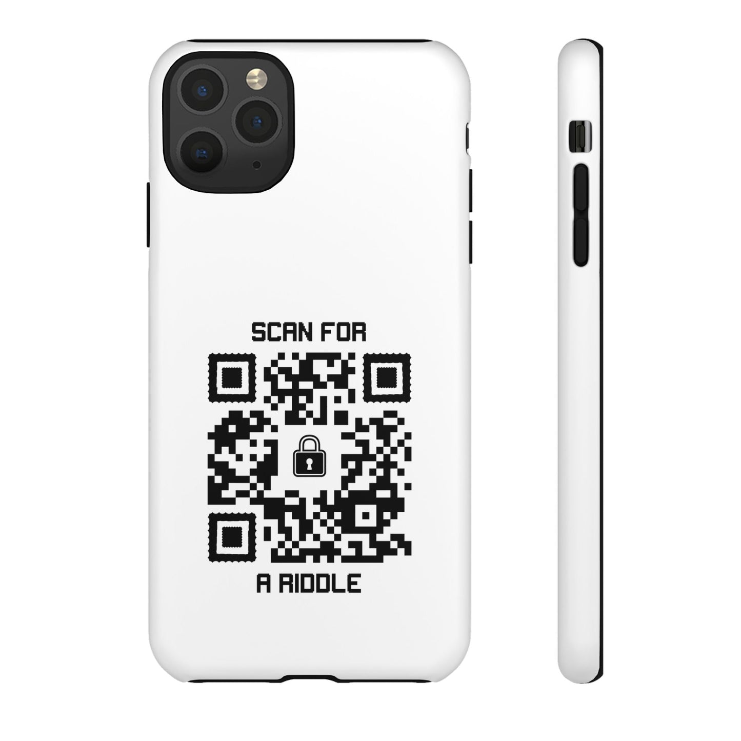 Hidden – Tough Case – White – Scan for a Riddle - QR NATION