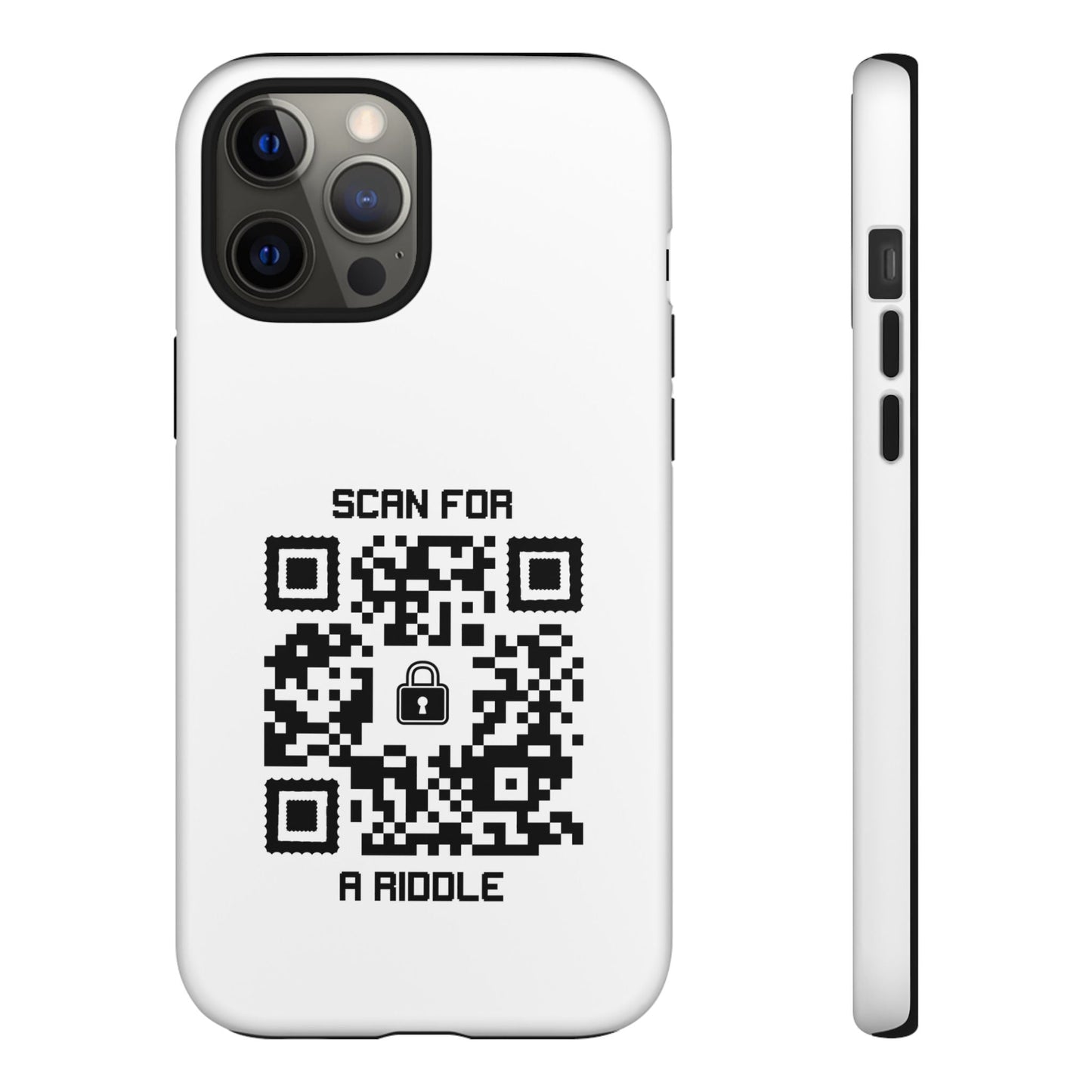 Hidden – Tough Case – White – Scan for a Riddle - QR NATION