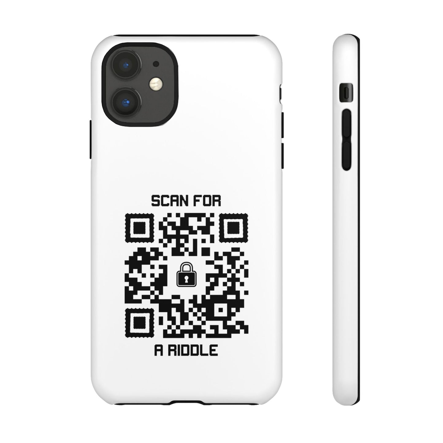 Hidden – Tough Case – White – Scan for a Riddle - QR NATION