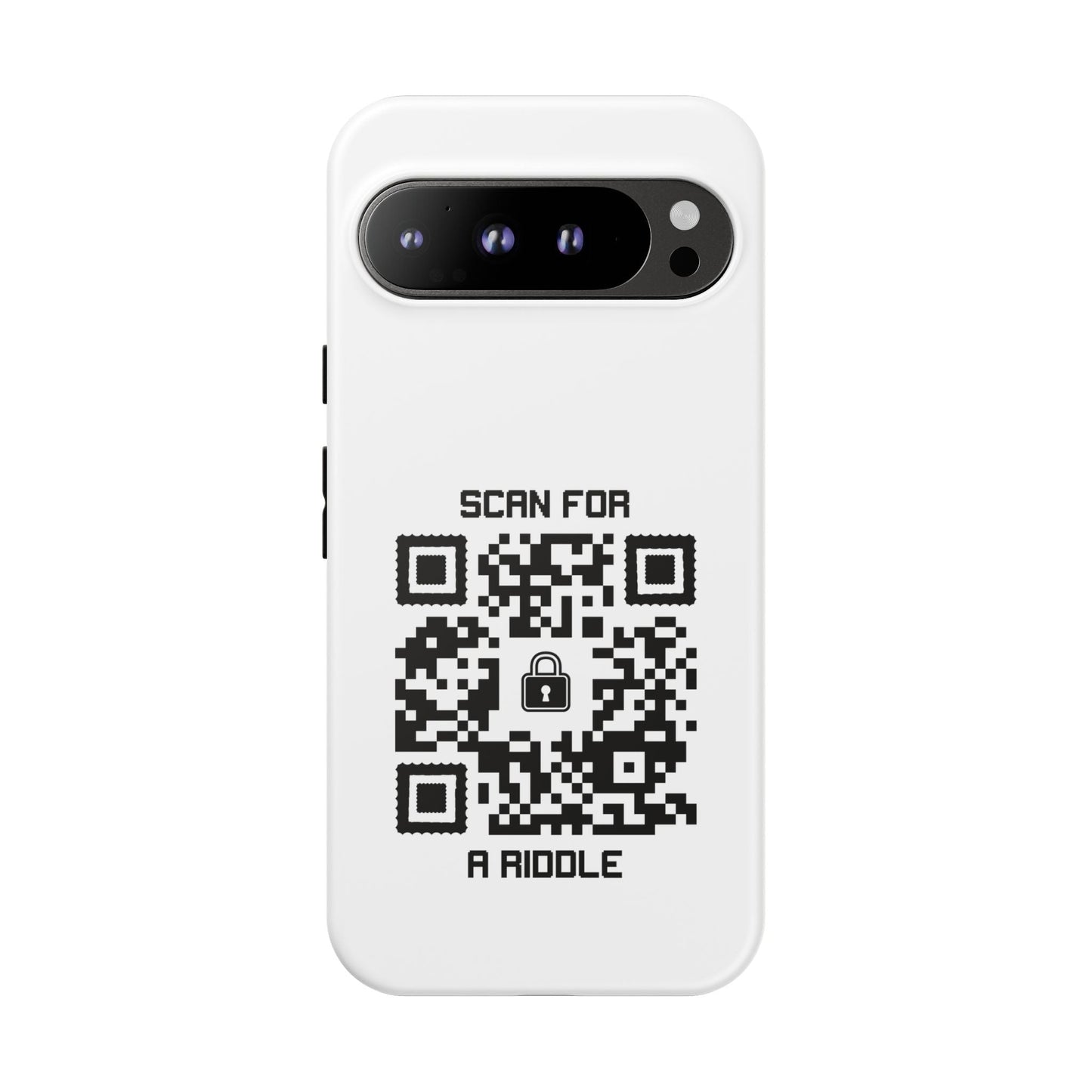 Hidden – Tough Case – White – Scan for a Riddle - QR NATION