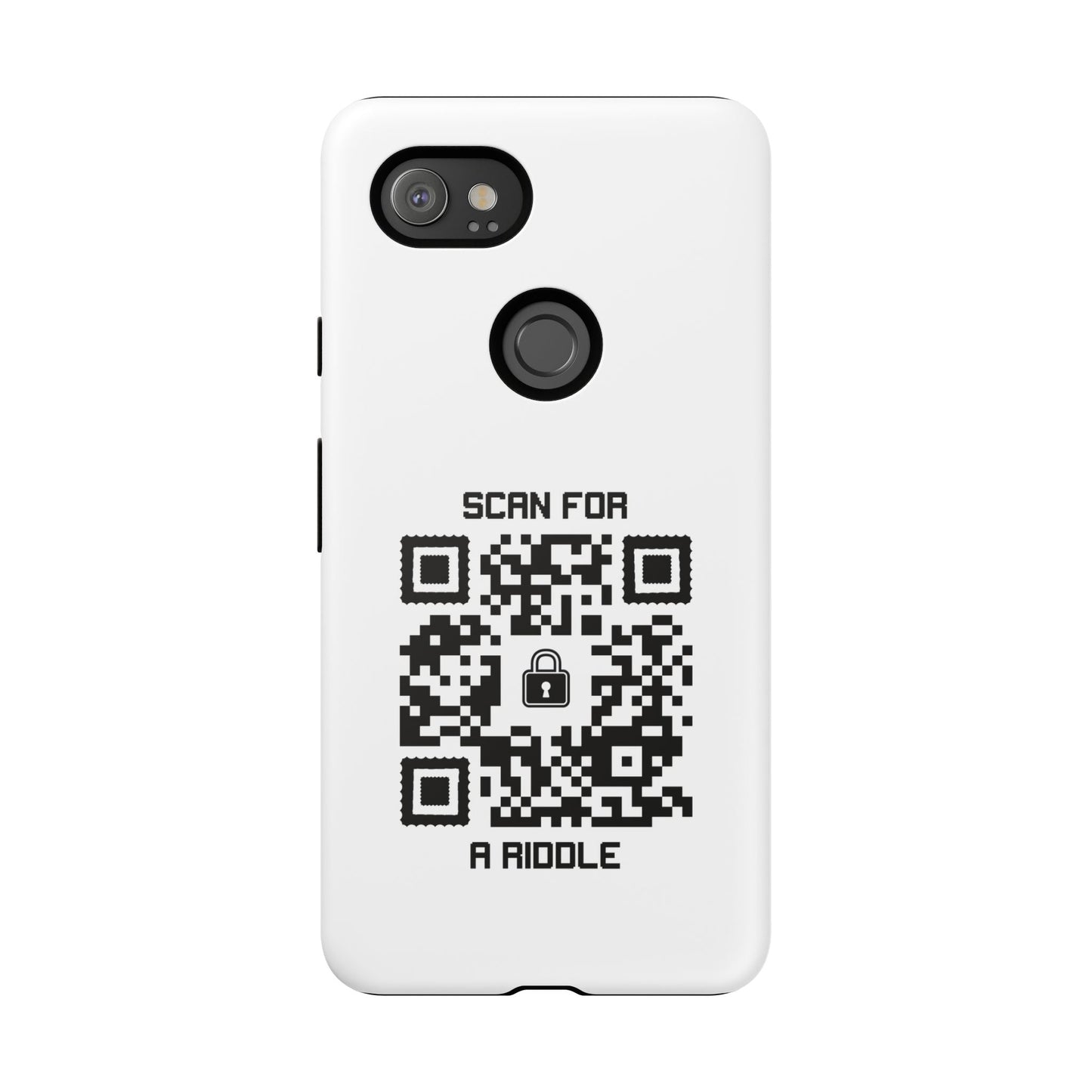 Hidden – Tough Case – White – Scan for a Riddle - QR NATION