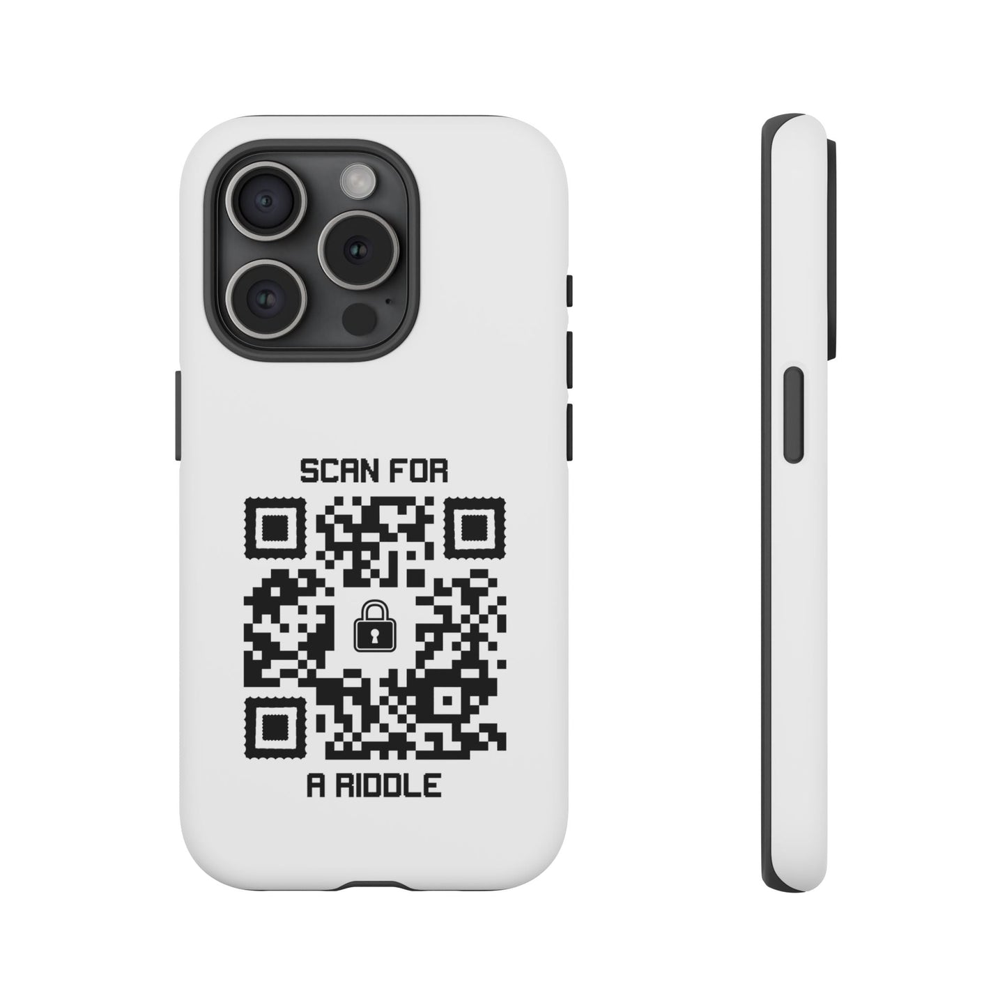 Hidden – Tough Case – White – Scan for a Riddle - QR NATION