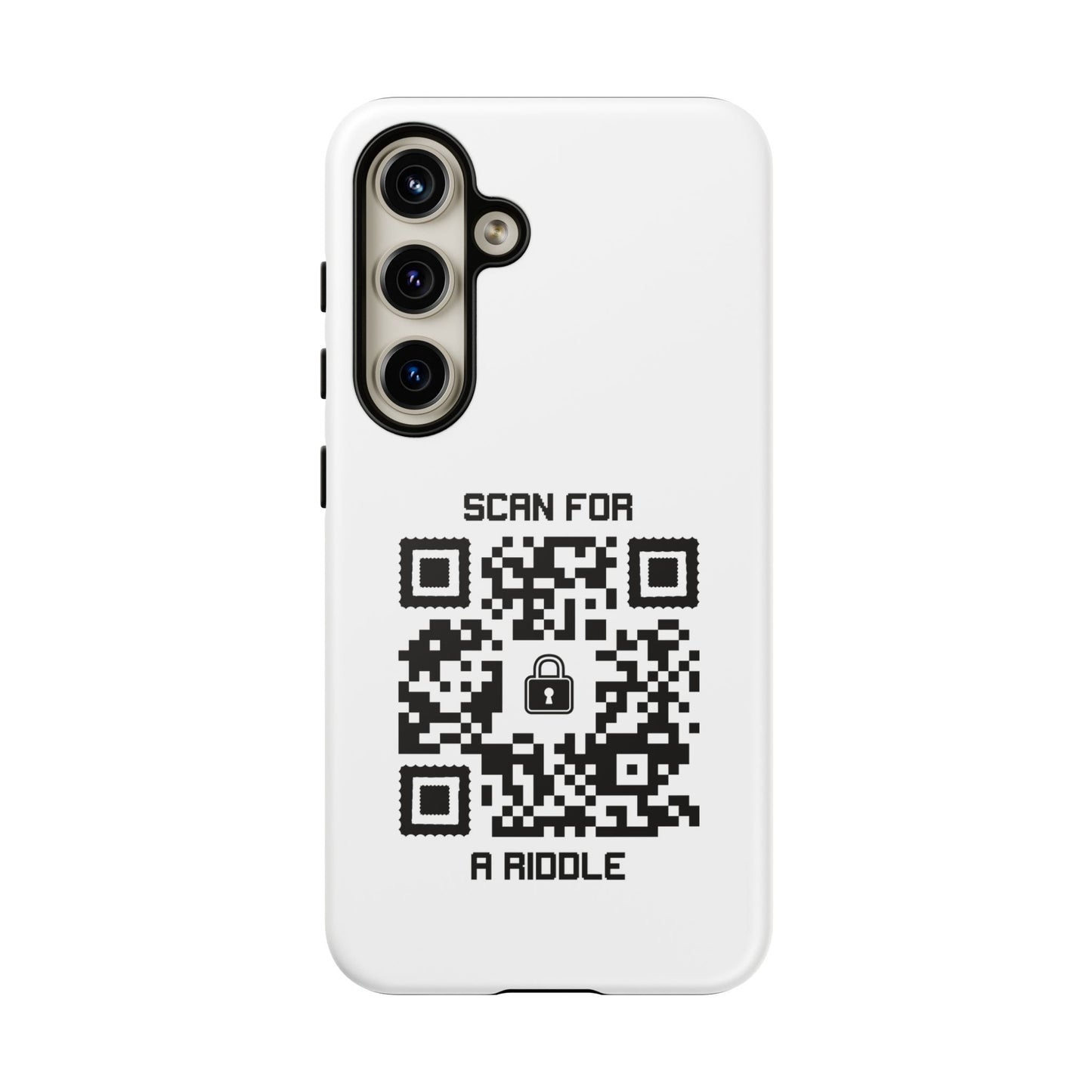 Hidden – Tough Case – White – Scan for a Riddle - QR NATION