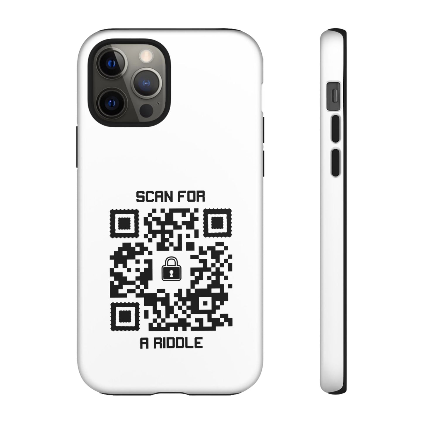 Hidden – Tough Case – White – Scan for a Riddle - QR NATION