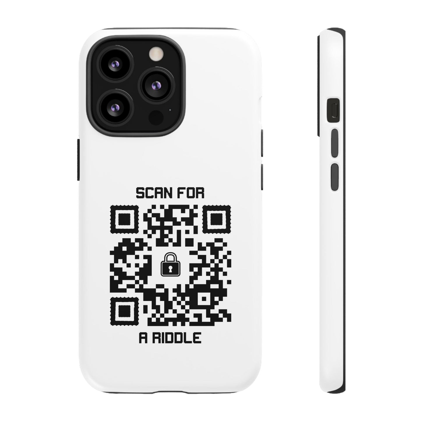 Hidden – Tough Case – White – Scan for a Riddle - QR NATION