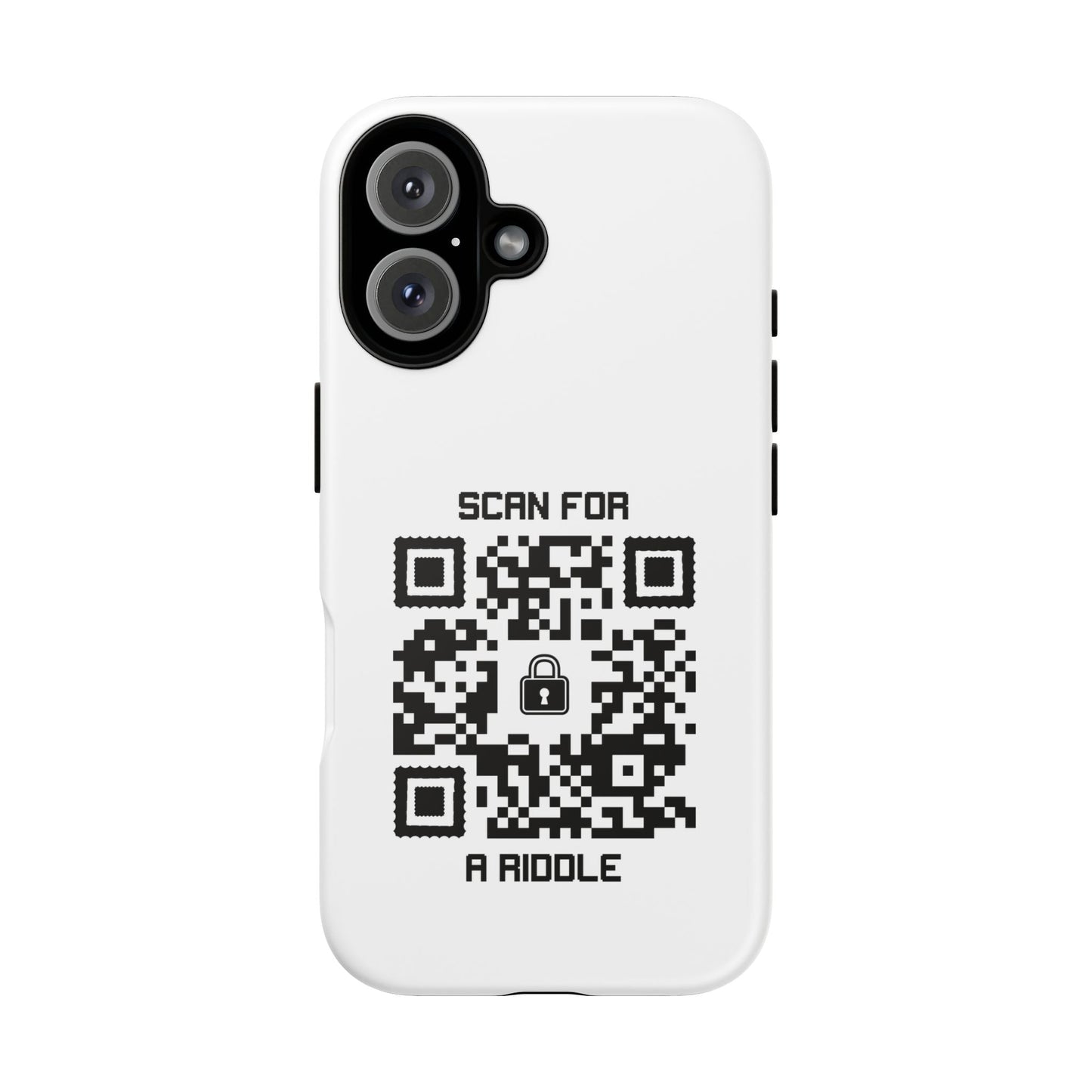 Hidden – Tough Case – White – Scan for a Riddle - QR NATION