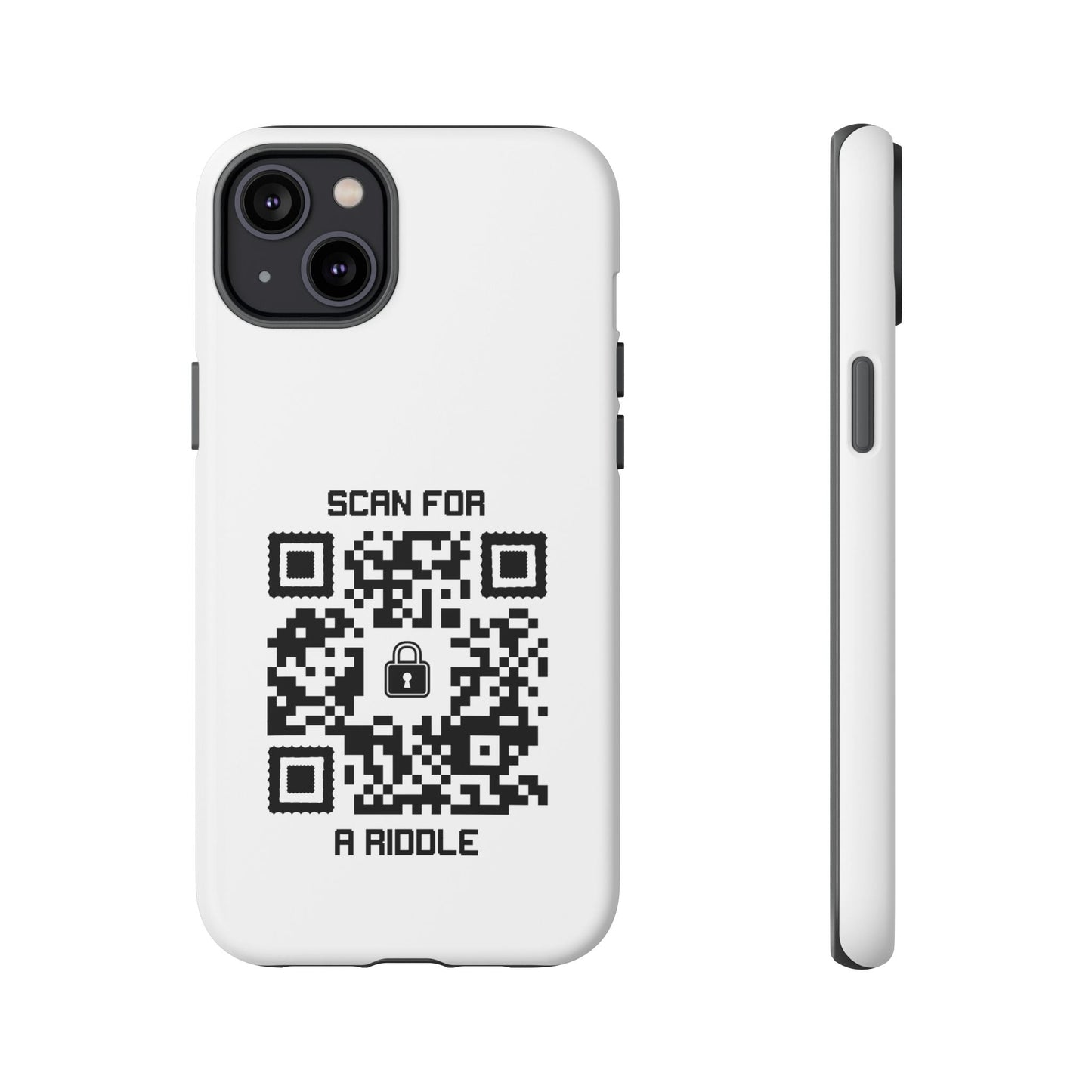 Hidden – Tough Case – White – Scan for a Riddle - QR NATION