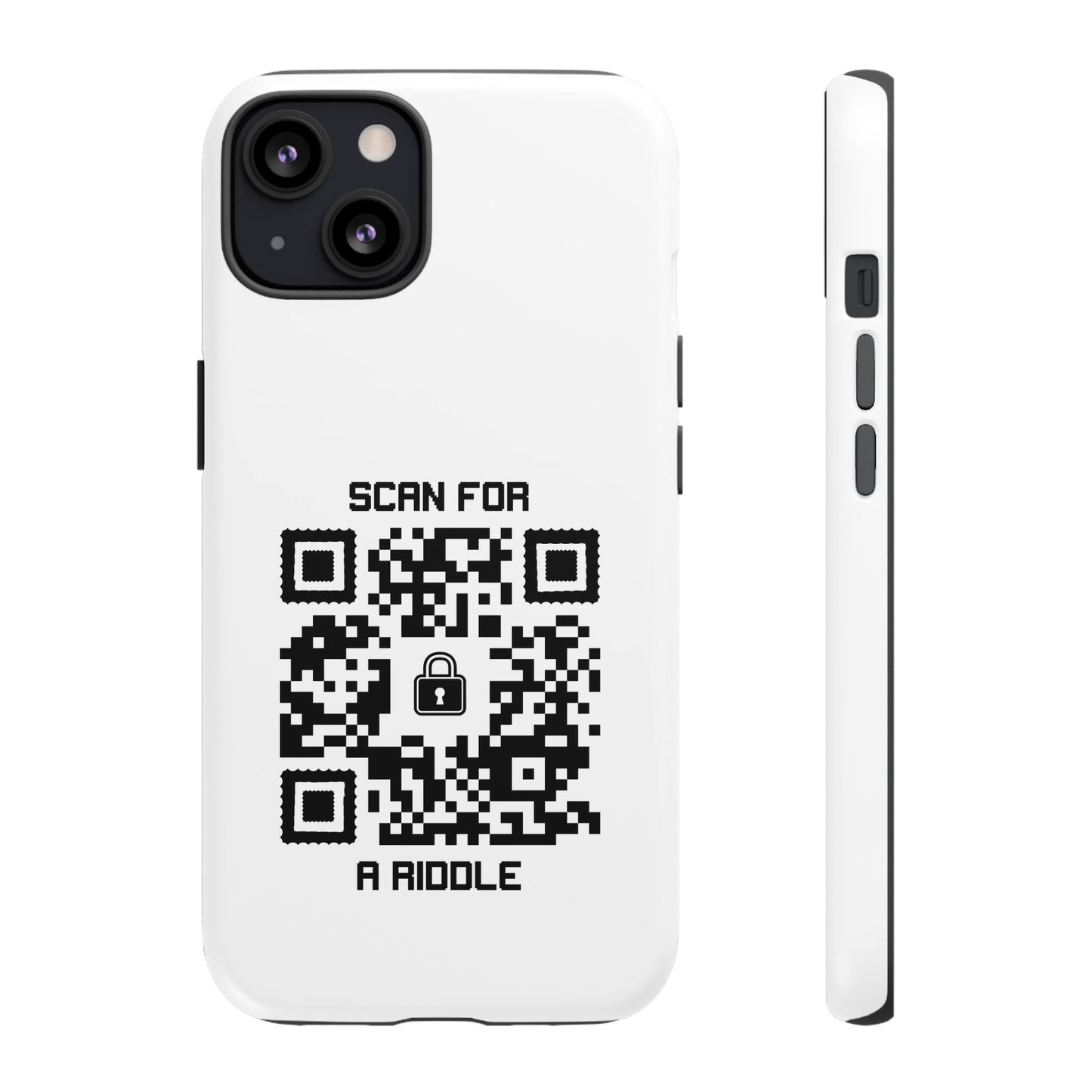 Hidden – Tough Case – White – Scan for a Riddle - QR NATION