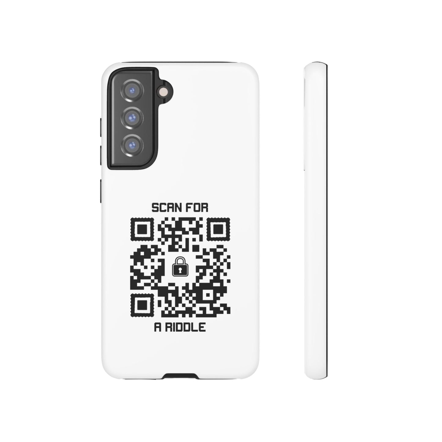 Hidden – Tough Case – White – Scan for a Riddle - QR NATION