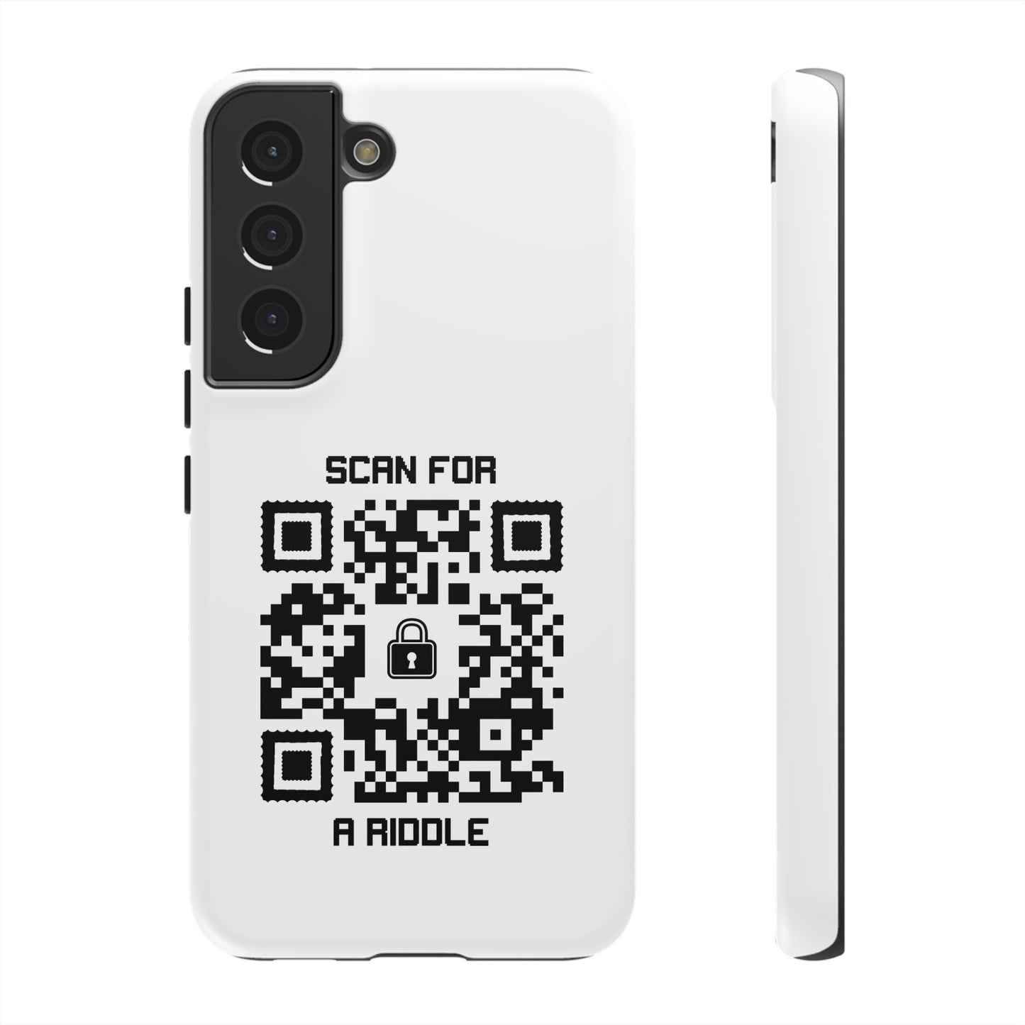 Hidden – Tough Case – White – Scan for a Riddle - QR NATION