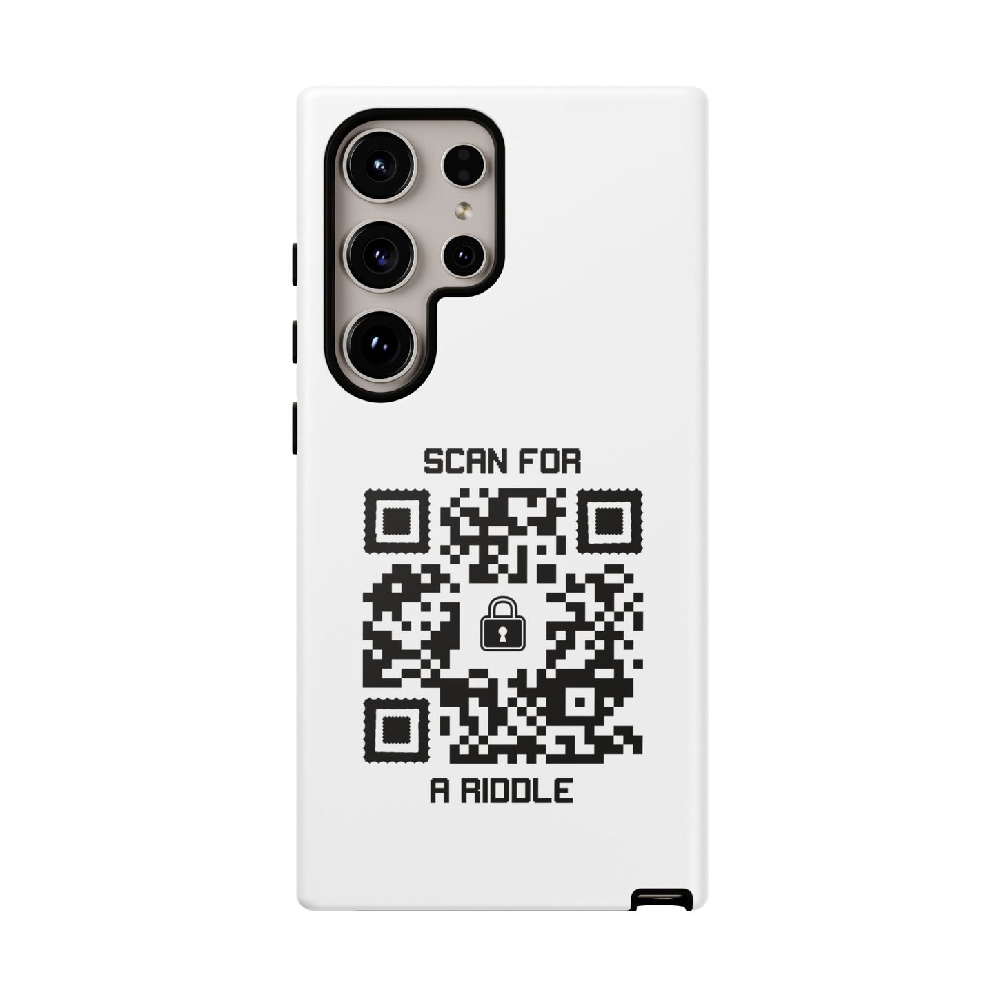 Hidden – Tough Case – White – Scan for a Riddle - QR NATION