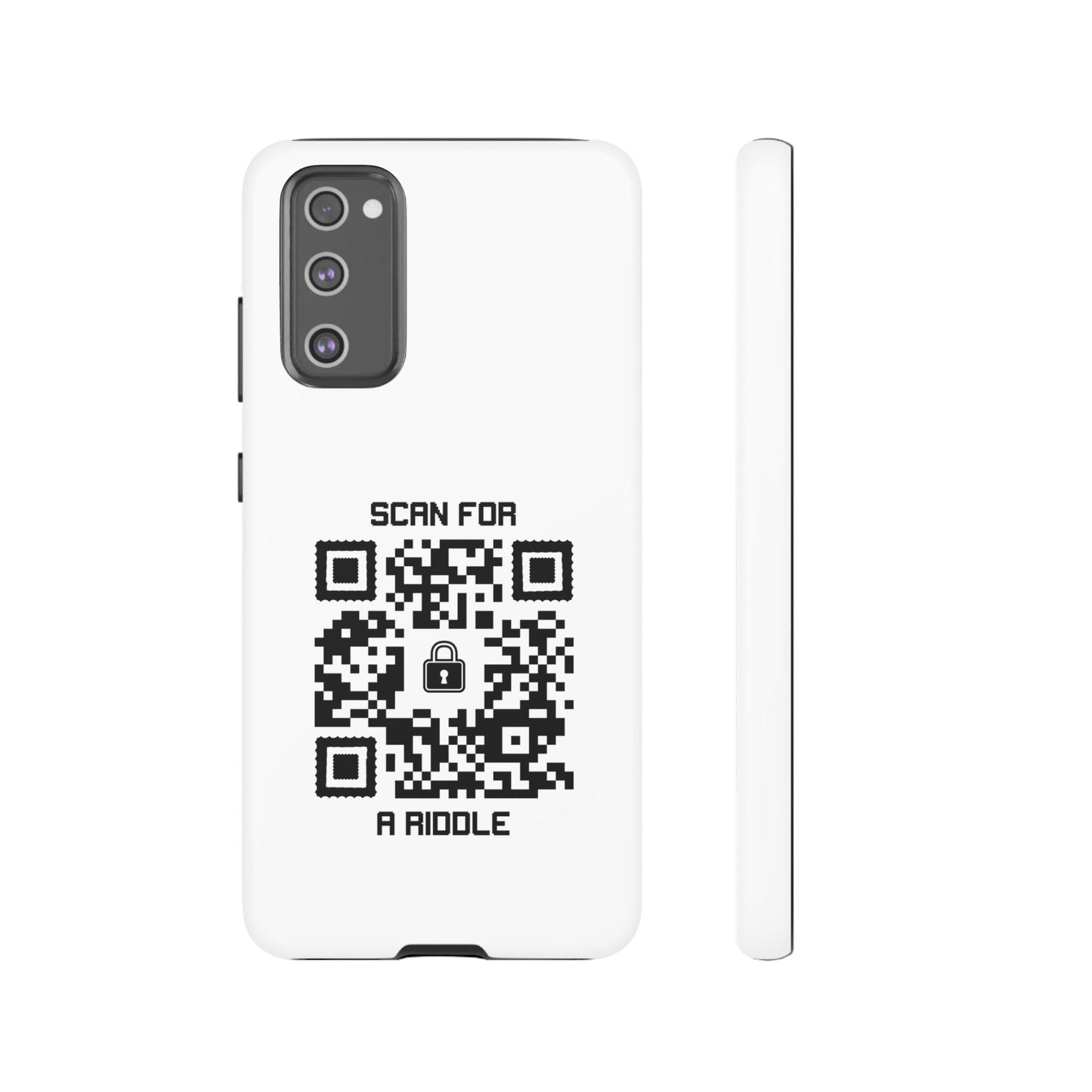 Hidden – Tough Case – White – Scan for a Riddle - QR NATION