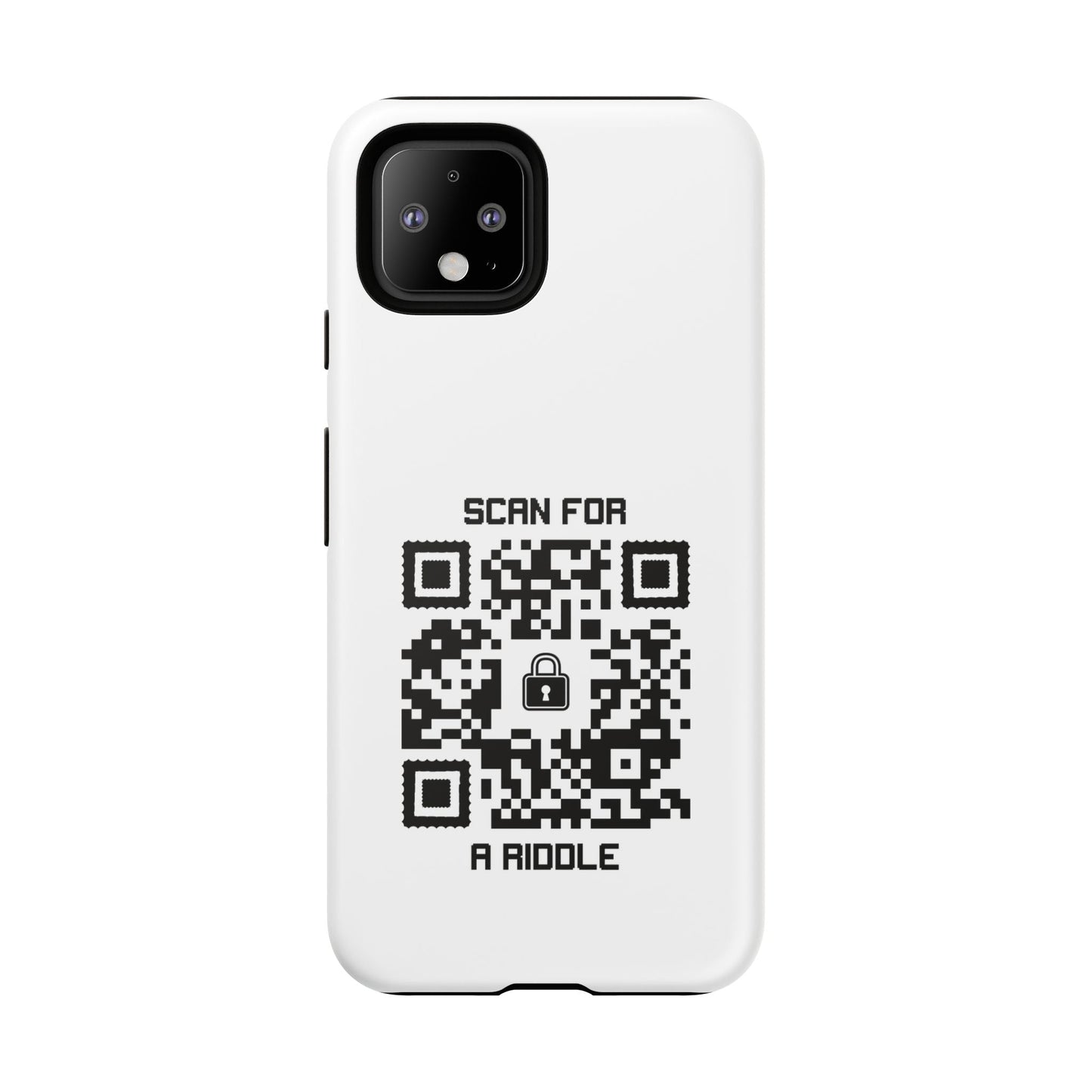 Hidden – Tough Case – White – Scan for a Riddle - QR NATION