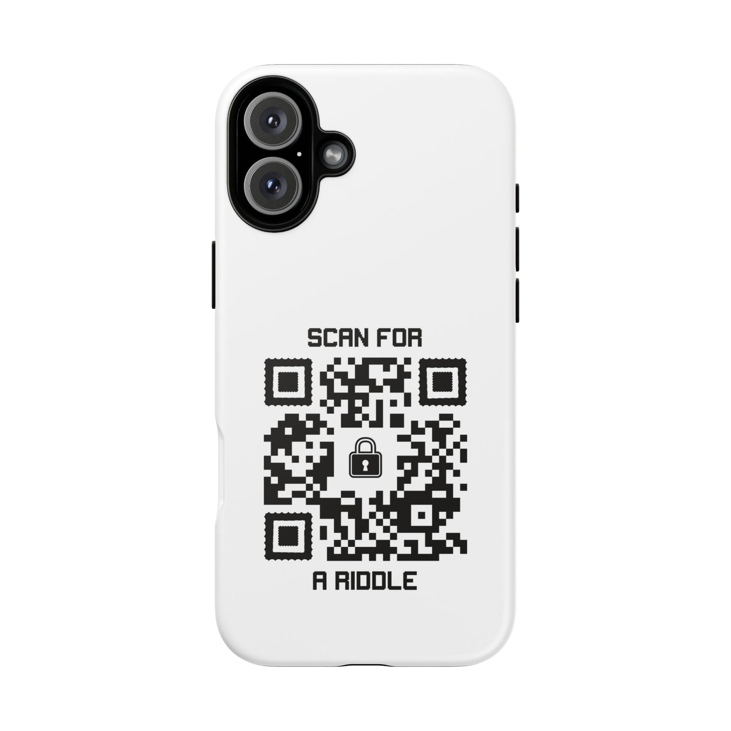 Hidden – Tough Case – White – Scan for a Riddle - QR NATION