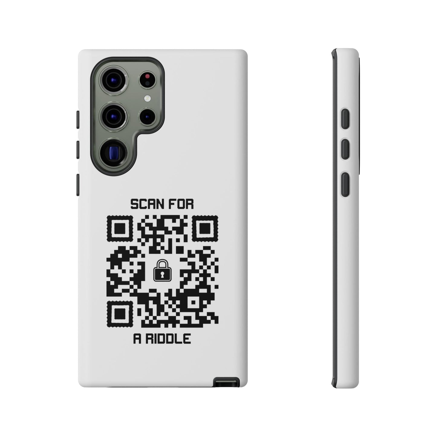 Hidden – Tough Case – White – Scan for a Riddle - QR NATION