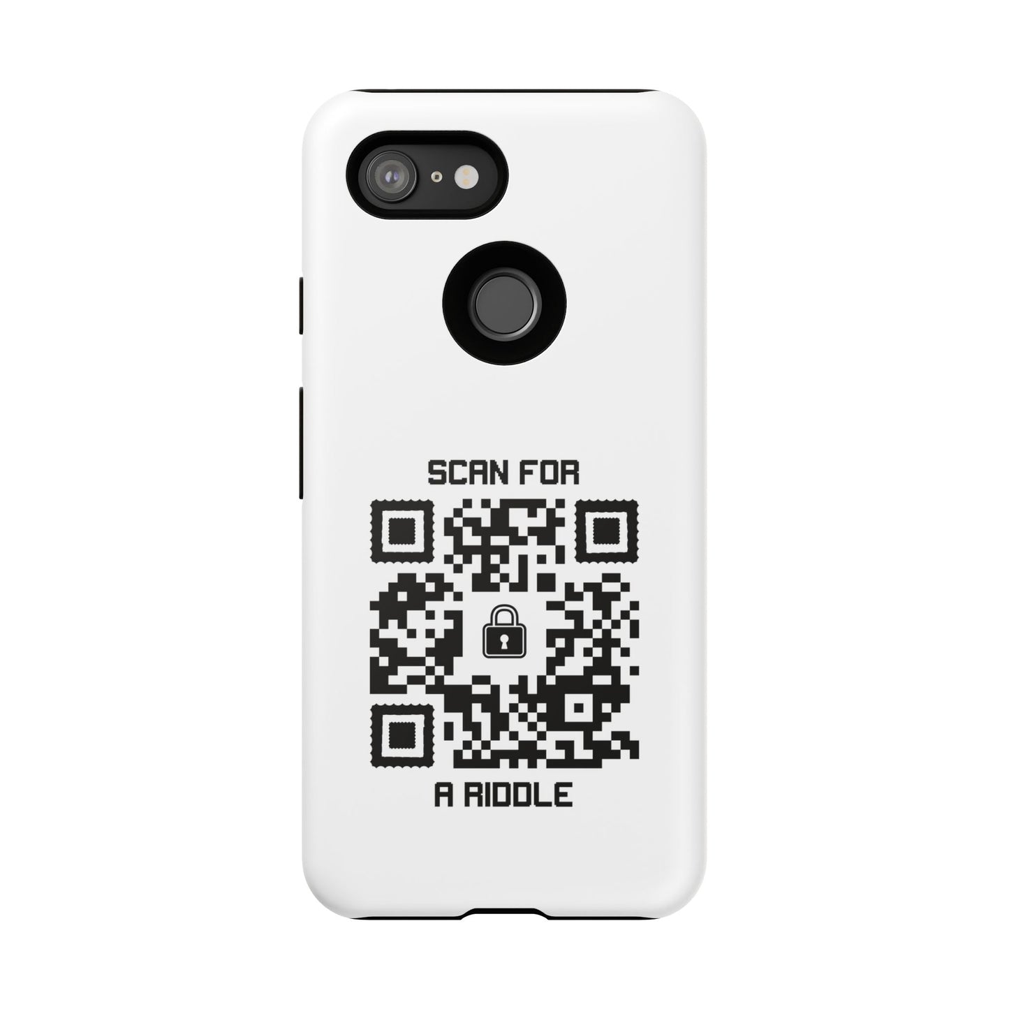 Hidden – Tough Case – White – Scan for a Riddle - QR NATION