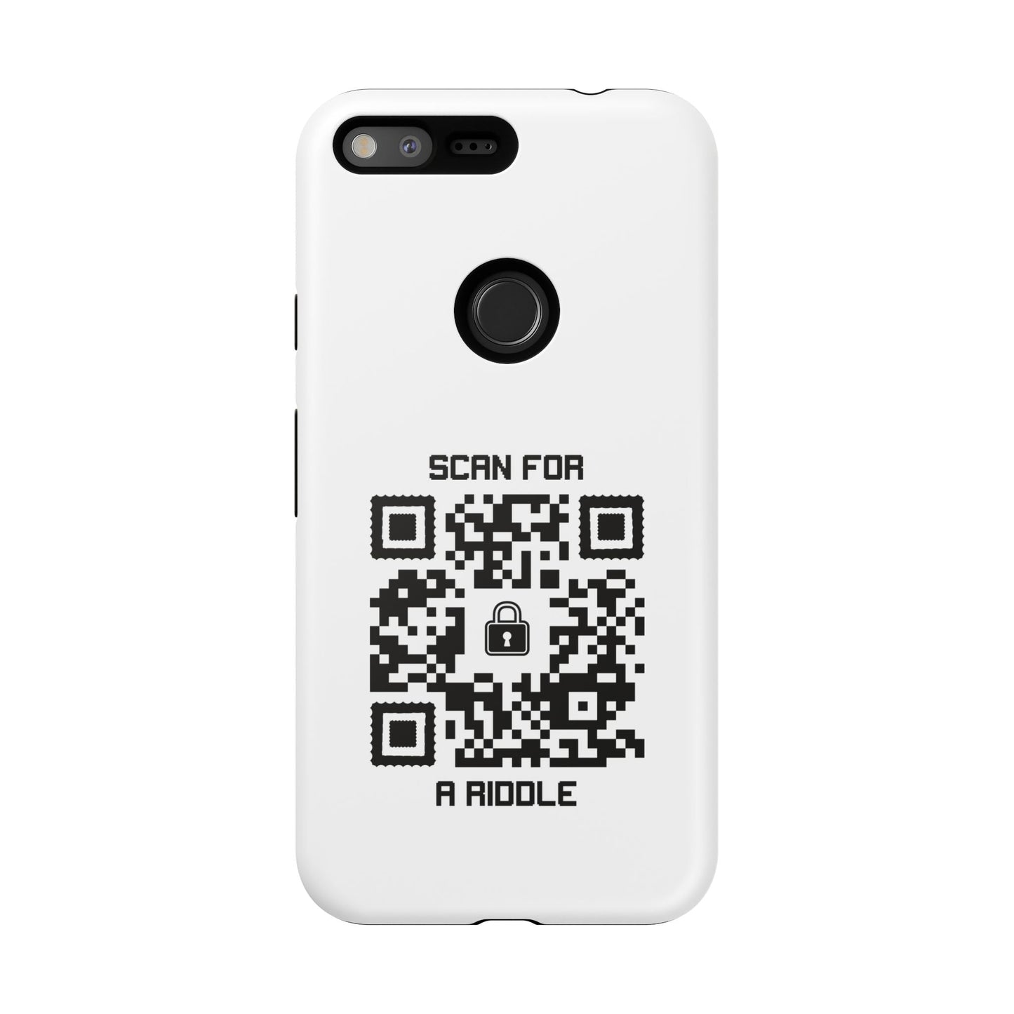 Hidden – Tough Case – White – Scan for a Riddle - QR NATION