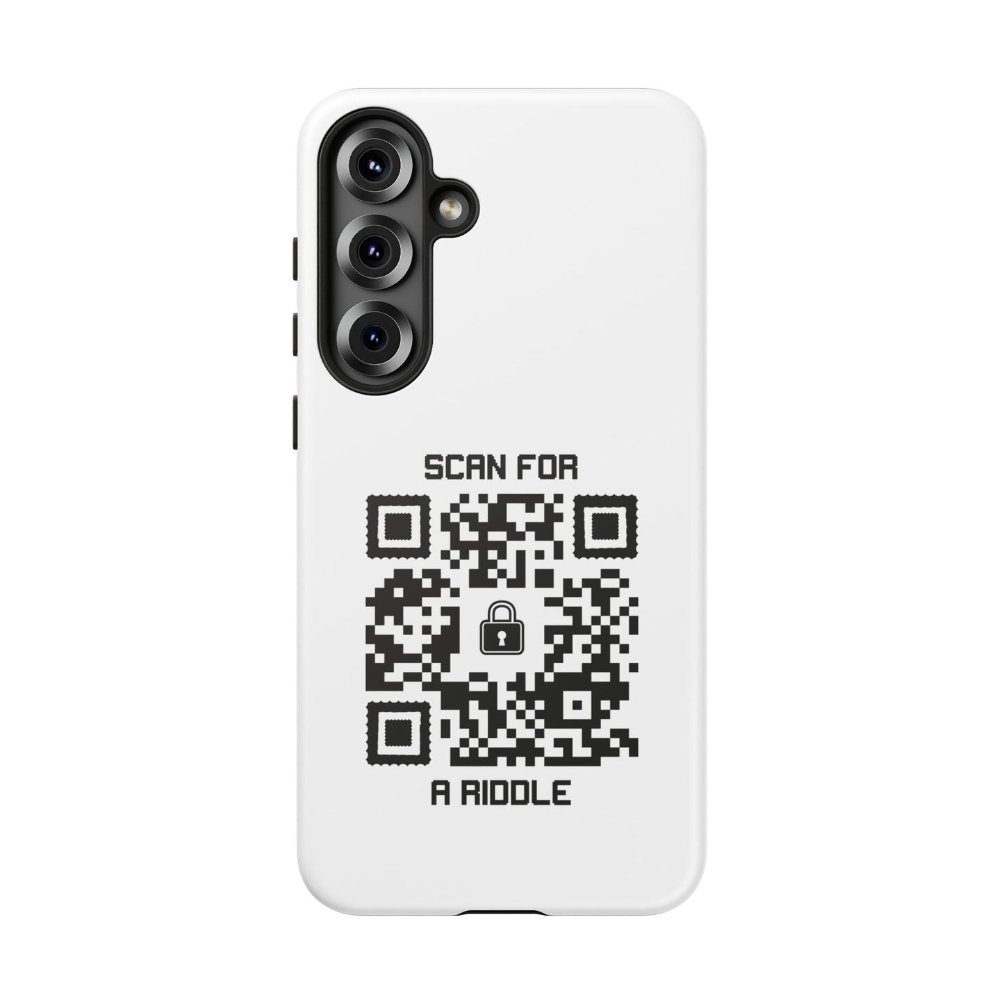 Hidden – Tough Case – White – Scan for a Riddle - QR NATION