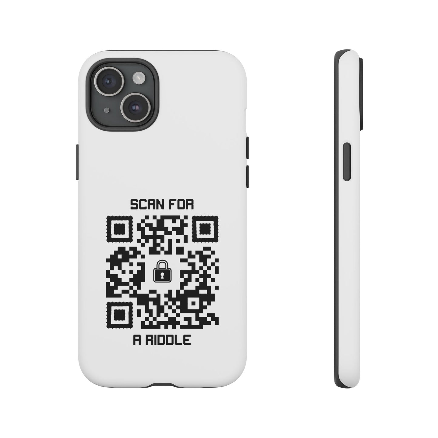 Hidden – Tough Case – White – Scan for a Riddle - QR NATION